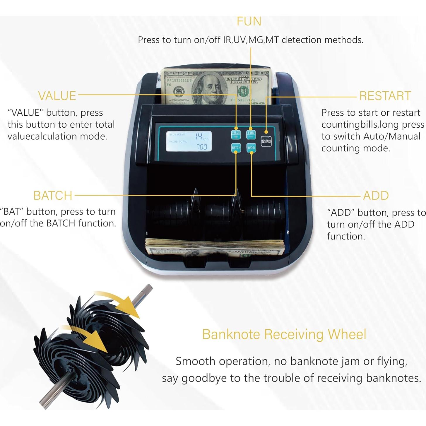 Contador de Billetes Oukeyer H-308 con Detección UV/IR