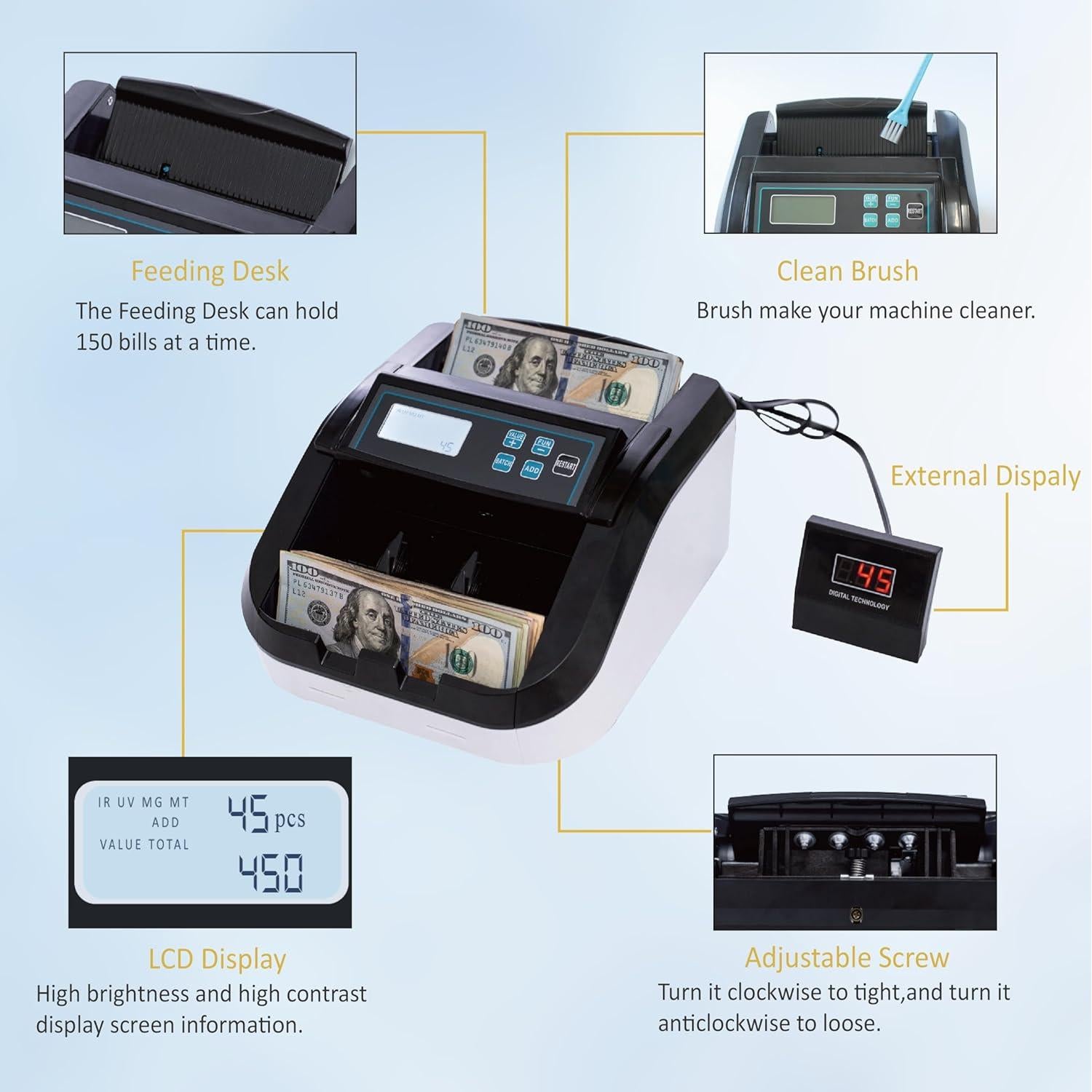 Contador de Billetes Oukeyer H-308 con Detección UV/IR