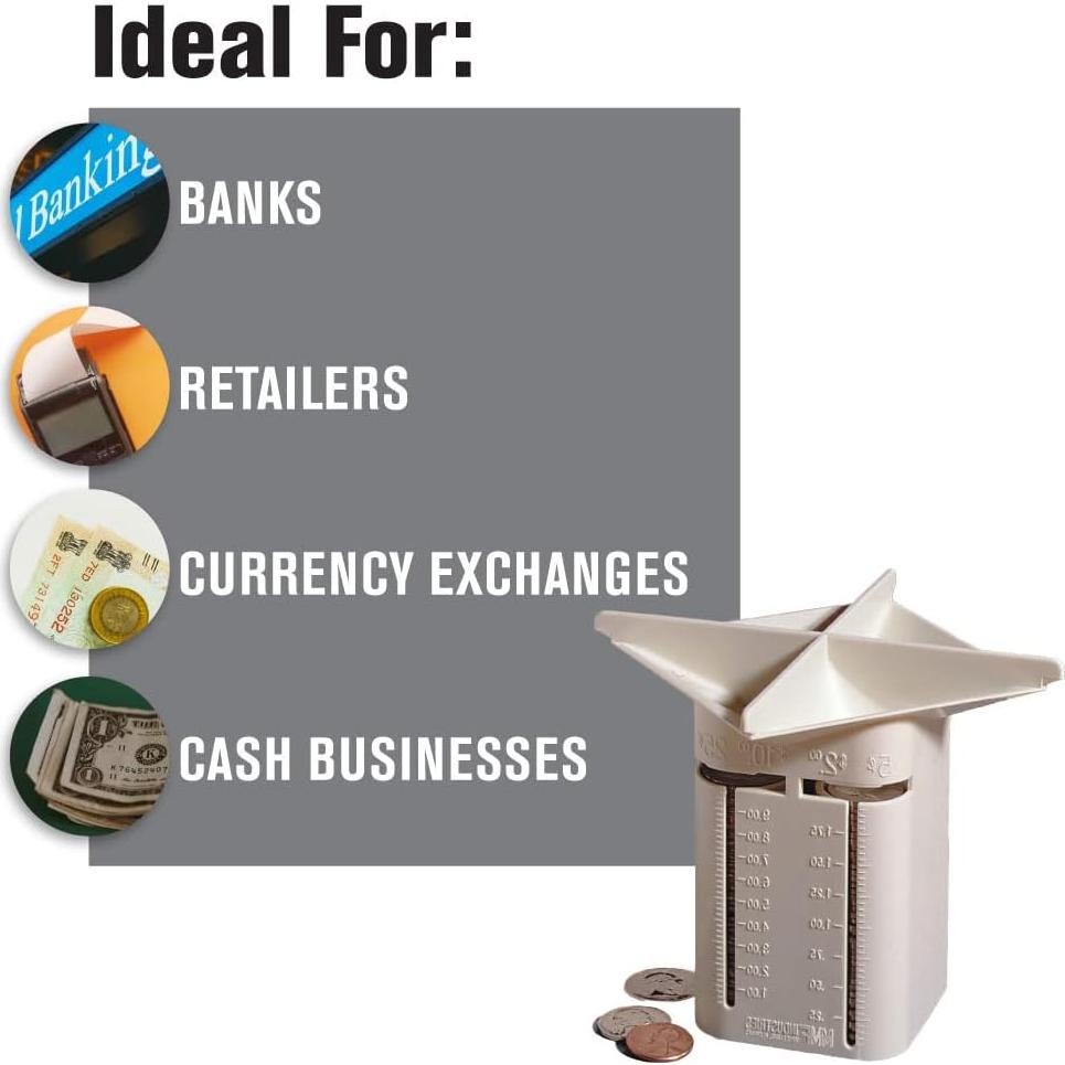 Clasificador de Monedas MMF Industries 4 Compartimentos Plástico