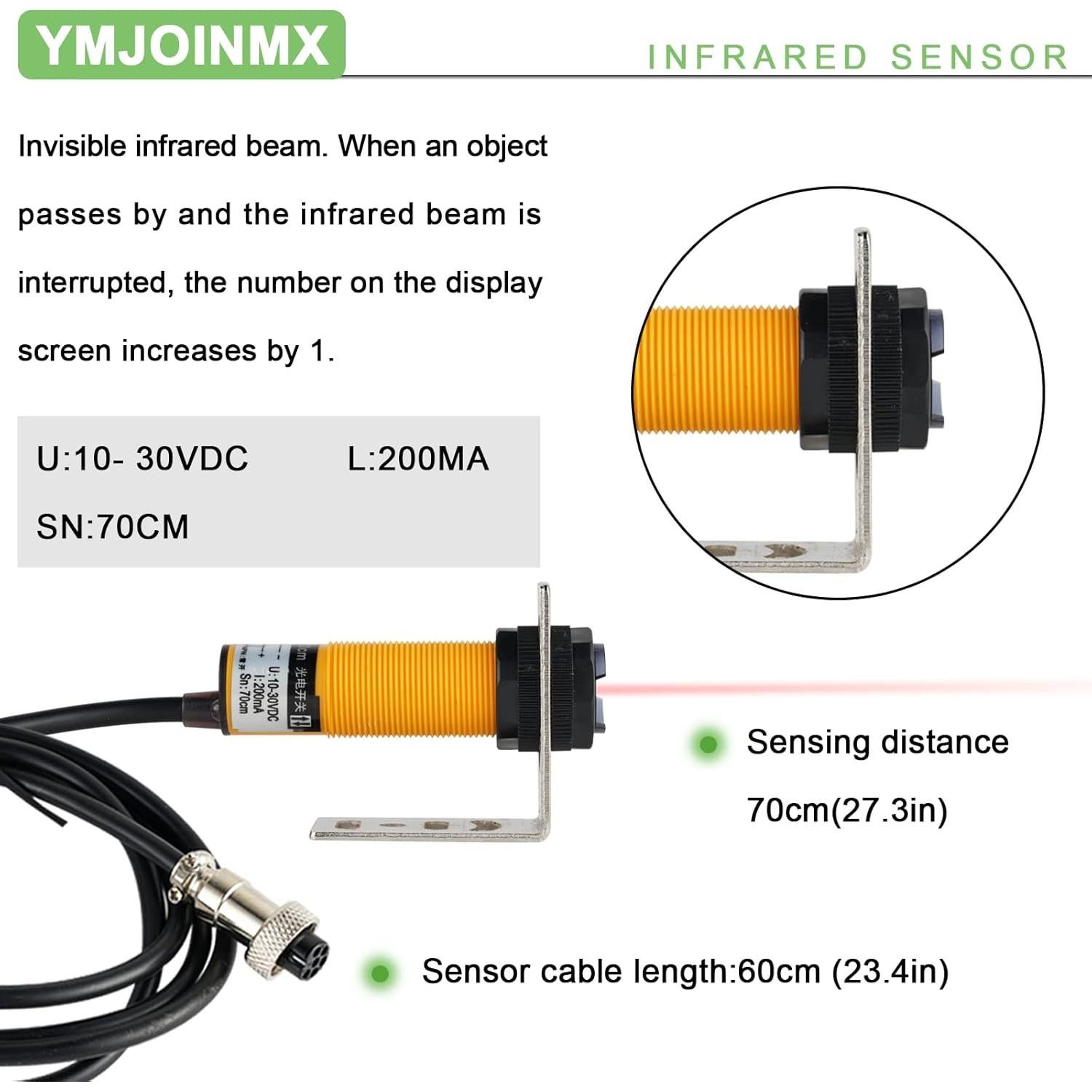 Contador LED Digital YMJOINMX hasta 99999 con Alarma y Sensor Infrarrojo