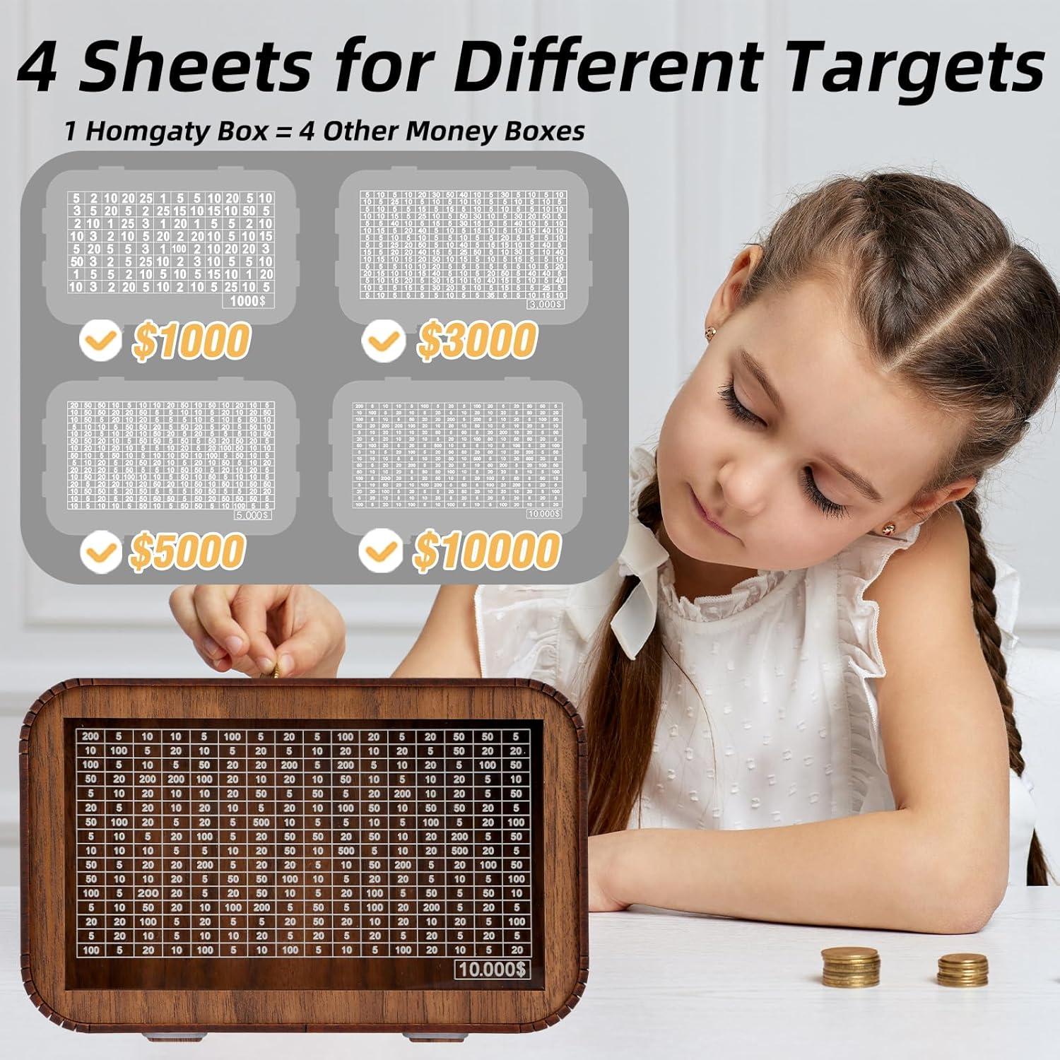 Caja de Ahorros de Madera Giftota 4-en-1 con Contador