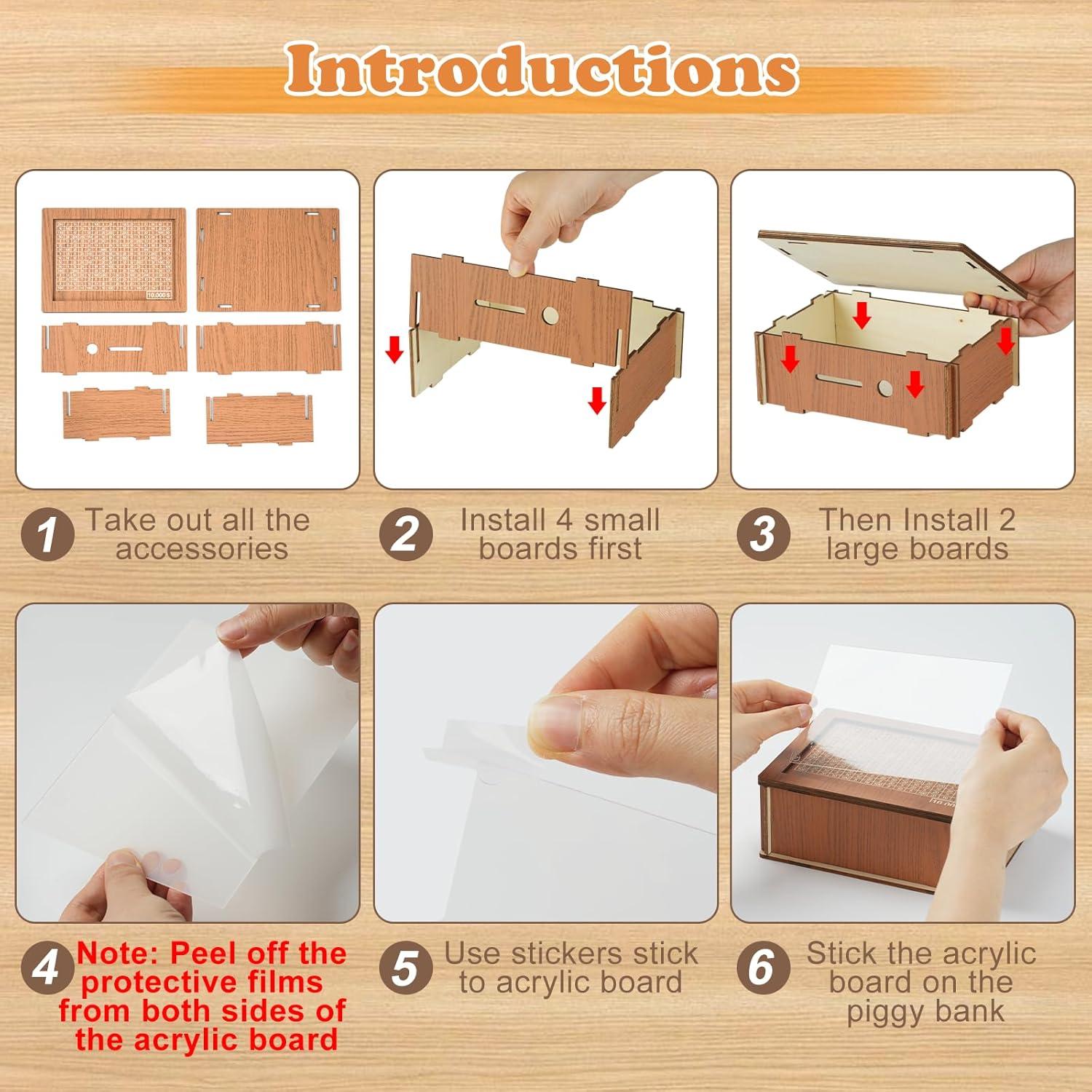 Caja de Ahorros Digital de Madera CVLDM 10,000 - 20.1x15x7.9 cm