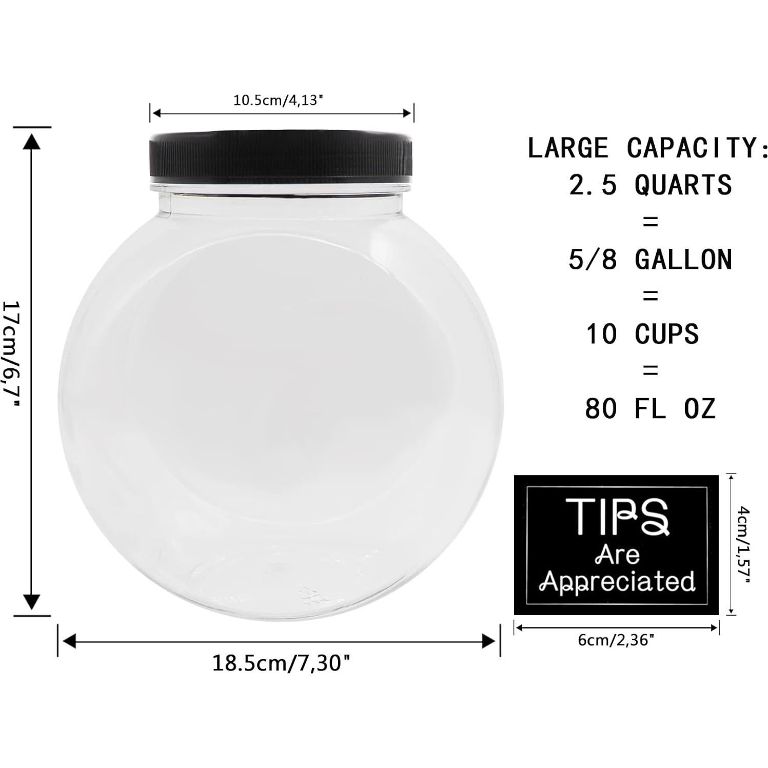 Tarro de Monedas Transparente Mczxon 3.78L con Tapa Ranurada