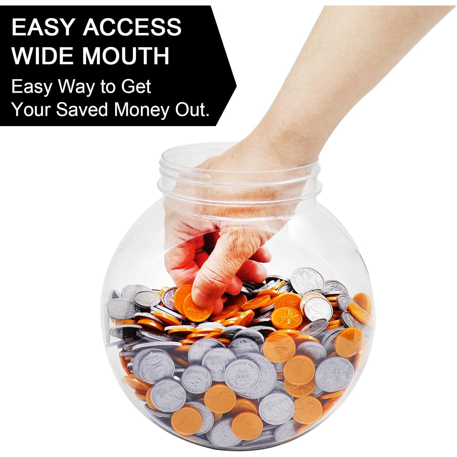 Tarro de Monedas Transparente Mczxon 3.78L con Tapa Ranurada
