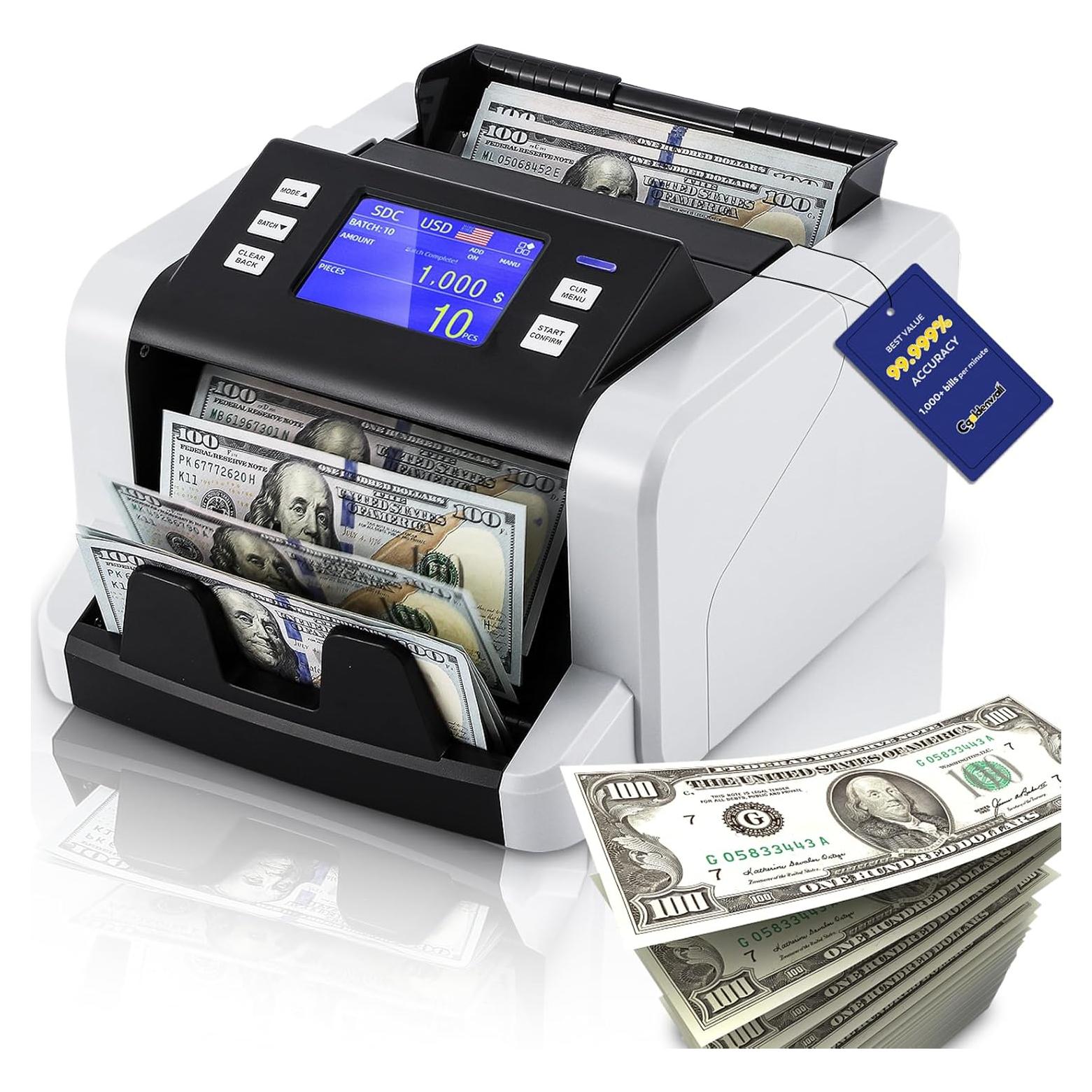 Contadora de Dinero CGOLDENWALL CGO-80, 1500 Billetes/min, Detección UV/IR