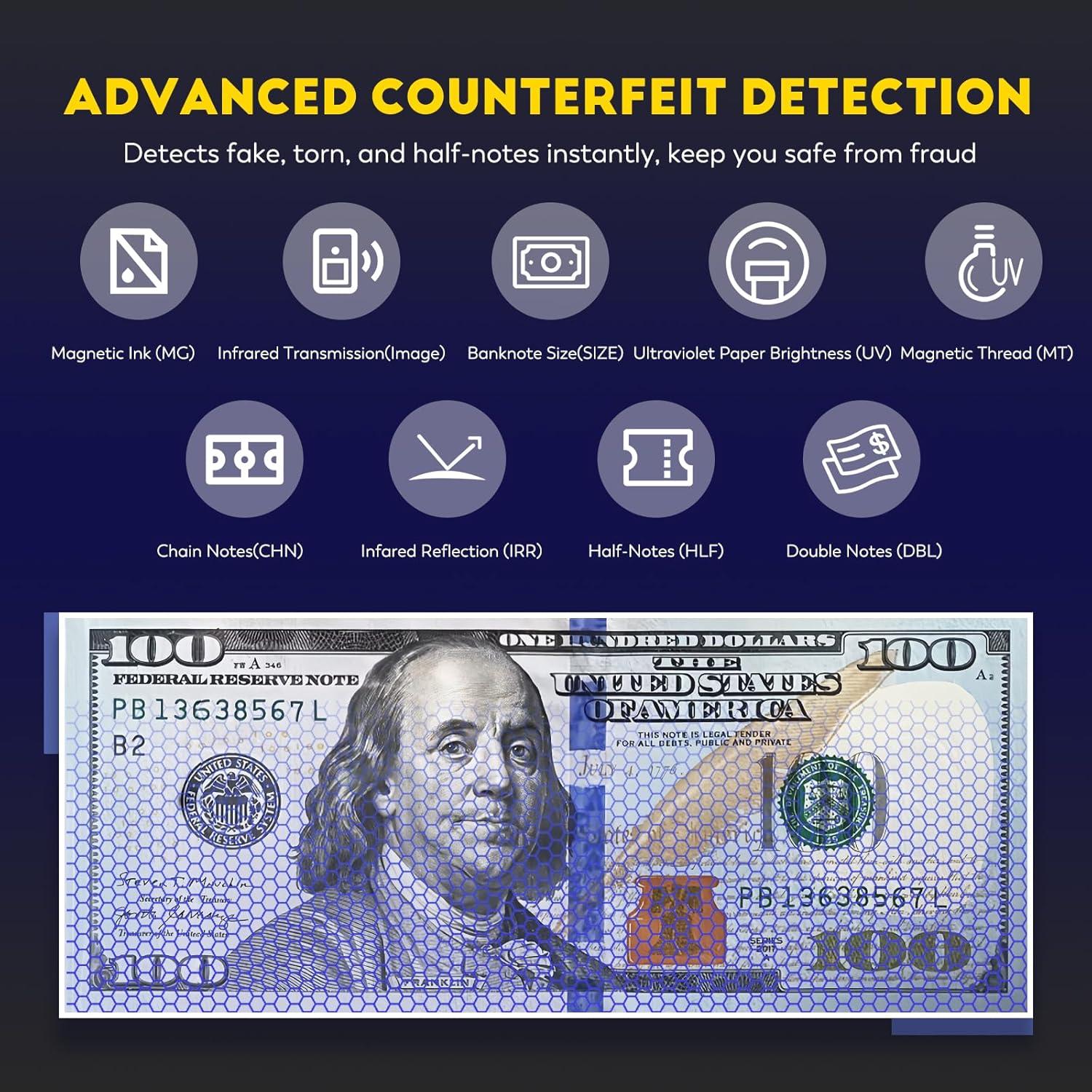 Contadora de Dinero CGOLDENWALL CGO-80, 1500 Billetes/min, Detección UV/IR