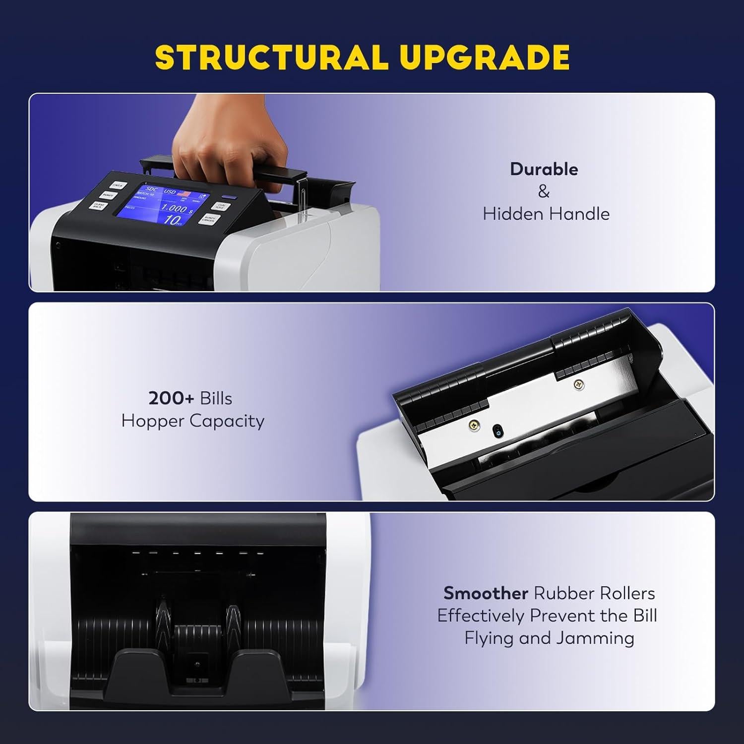 Contadora de Dinero CGOLDENWALL CGO-80, 1500 Billetes/min, Detección UV/IR