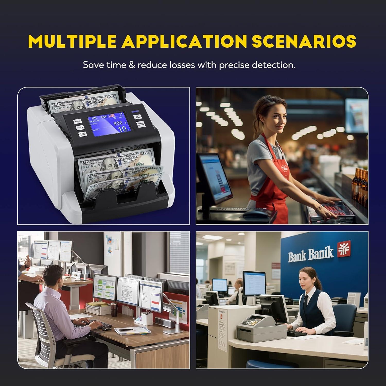 Contadora de Dinero CGOLDENWALL CGO-80, 1500 Billetes/min, Detección UV/IR