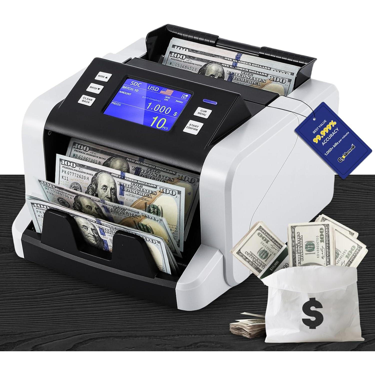 Contadora de Dinero CGOLDENWALL CGO-80, 1500 Billetes/min, Detección UV/IR