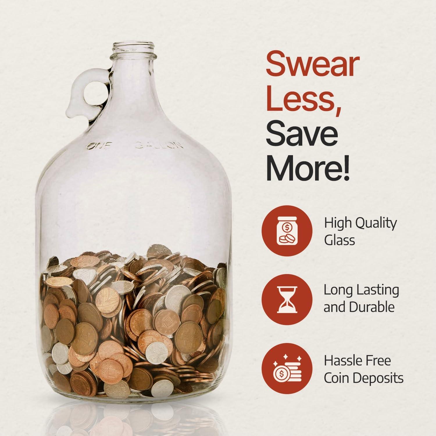 Hucha de Vidrio Grande Kitchentoolz 3.78L para Ahorrar Dinero