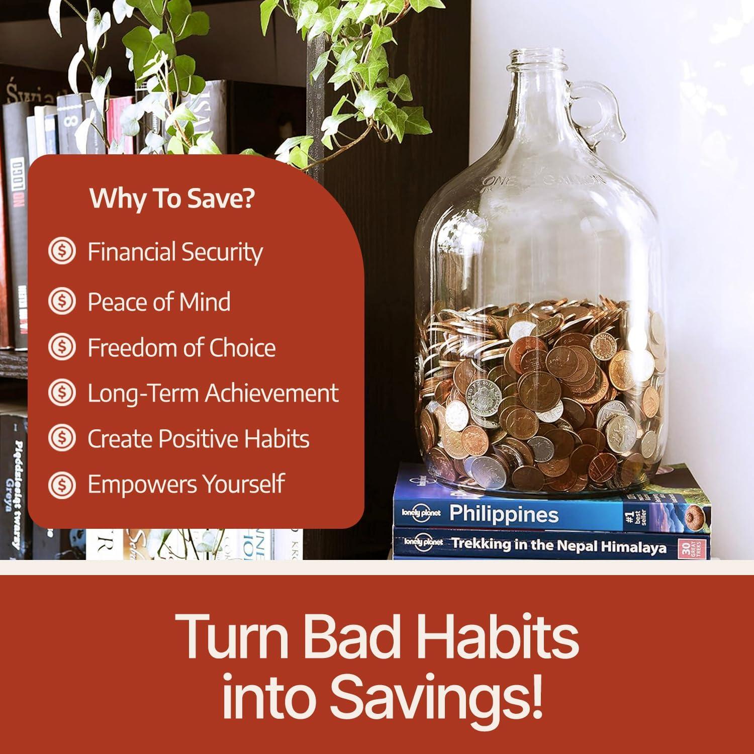 Hucha de Vidrio Grande Kitchentoolz 3.78L para Ahorrar Dinero