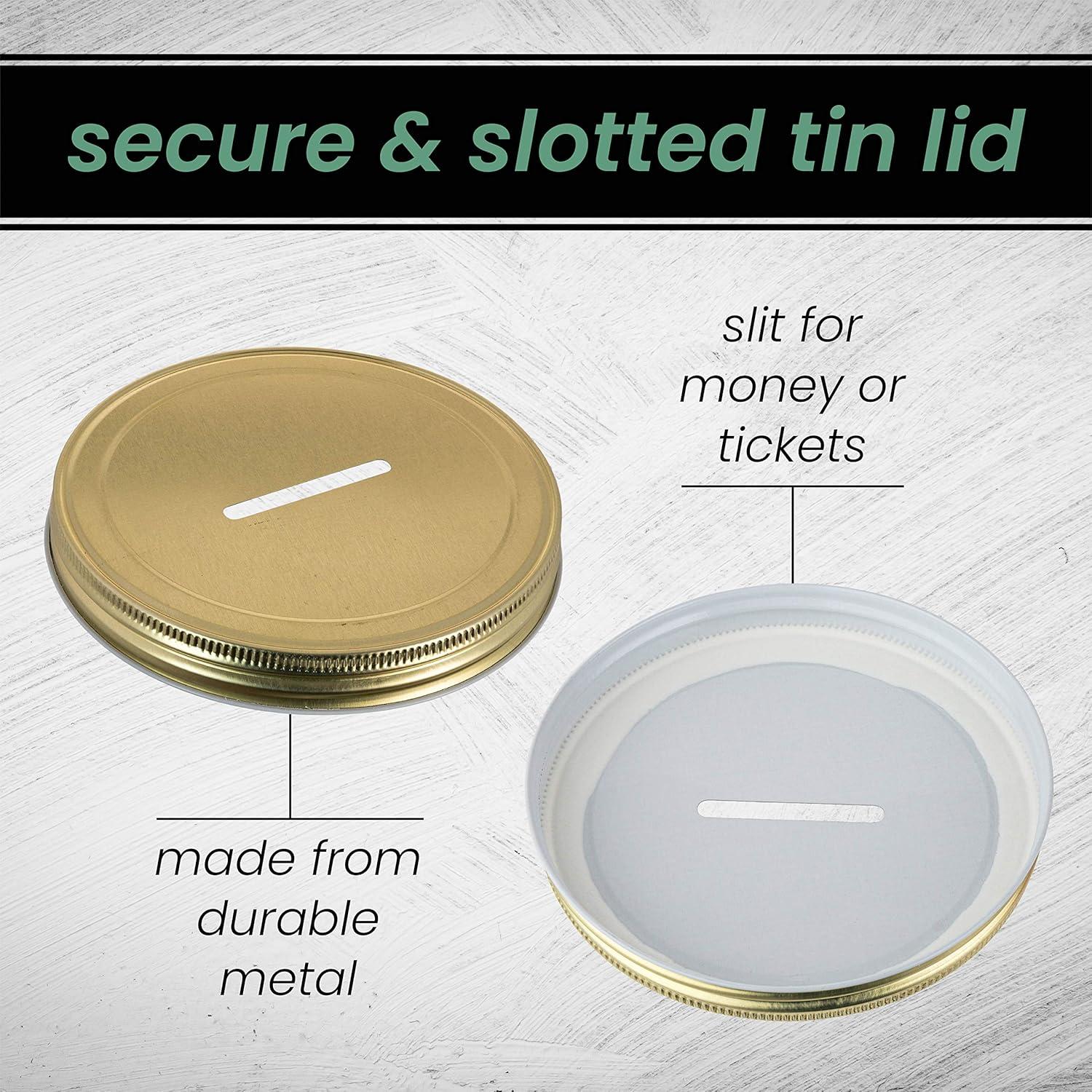 Tarro de Monedas Grande Kitchentoolz 1 Galón con Tapa Dorada