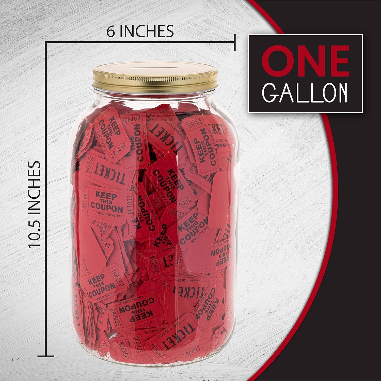 Tarro de Monedas Grande Kitchentoolz 1 Galón con Tapa Dorada