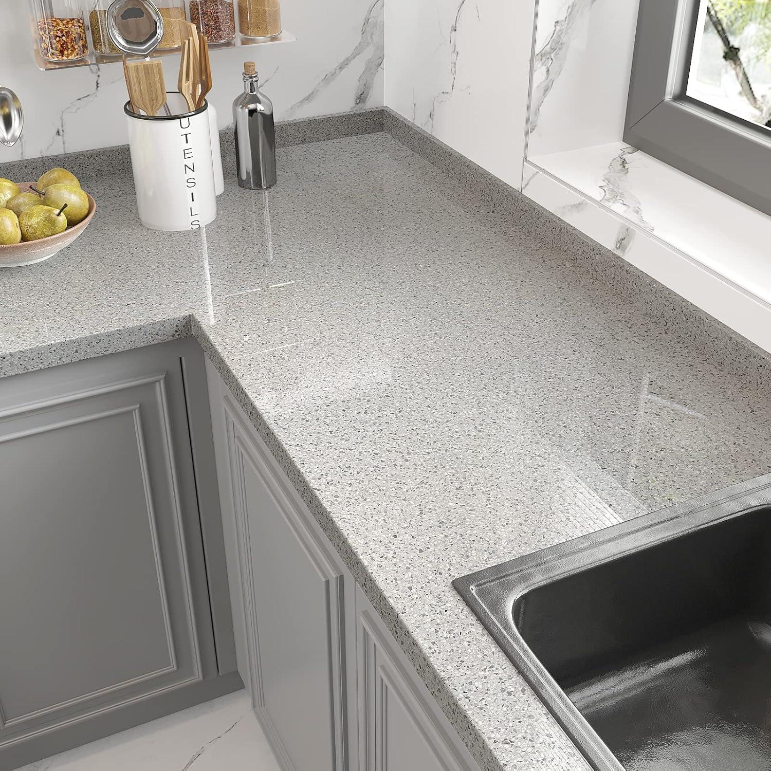 Papel Contacto VEELIKE Mármol Impermeable 81.3x900 cm Gris