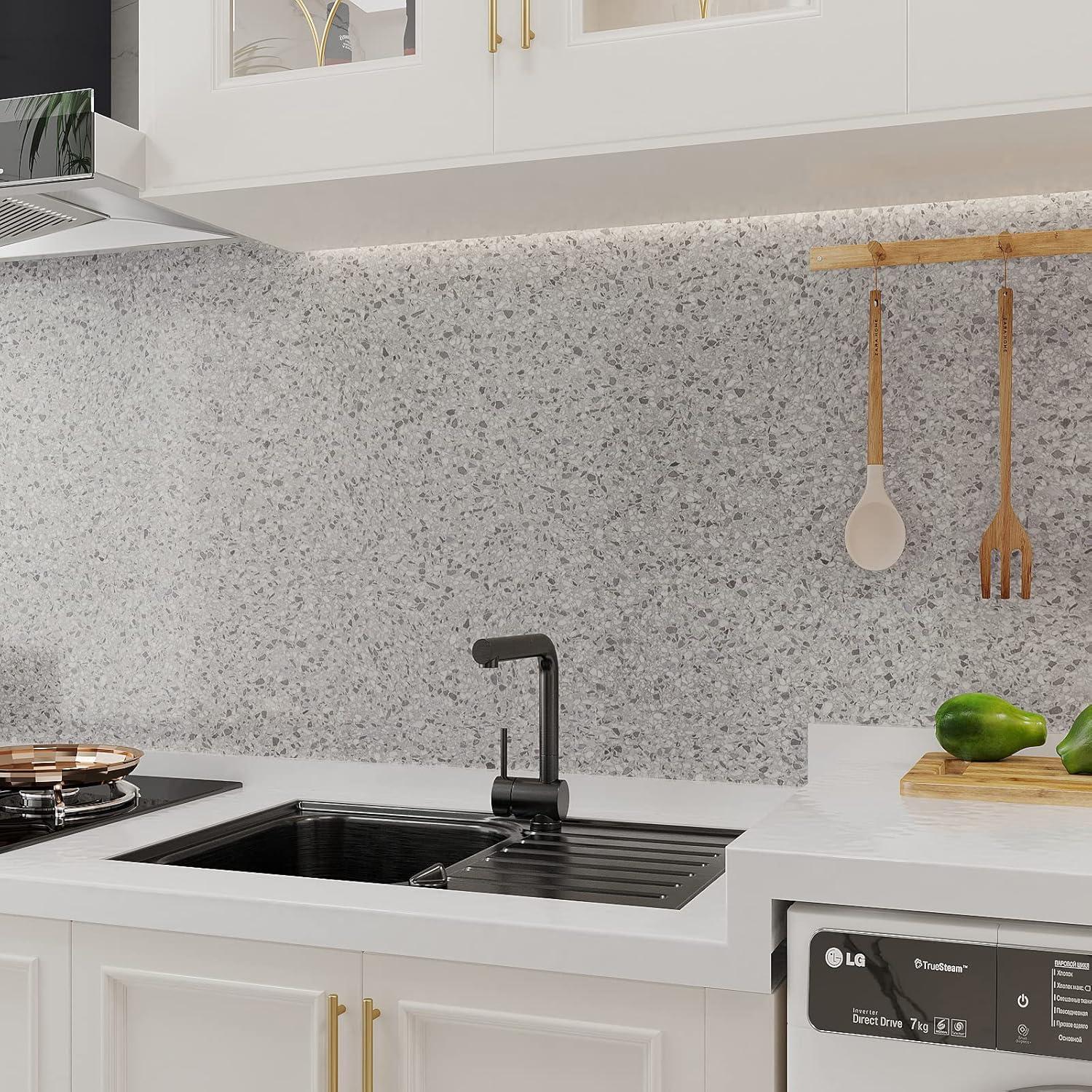 Papel Contacto VEELIKE Mármol Impermeable 81.3x900 cm Gris