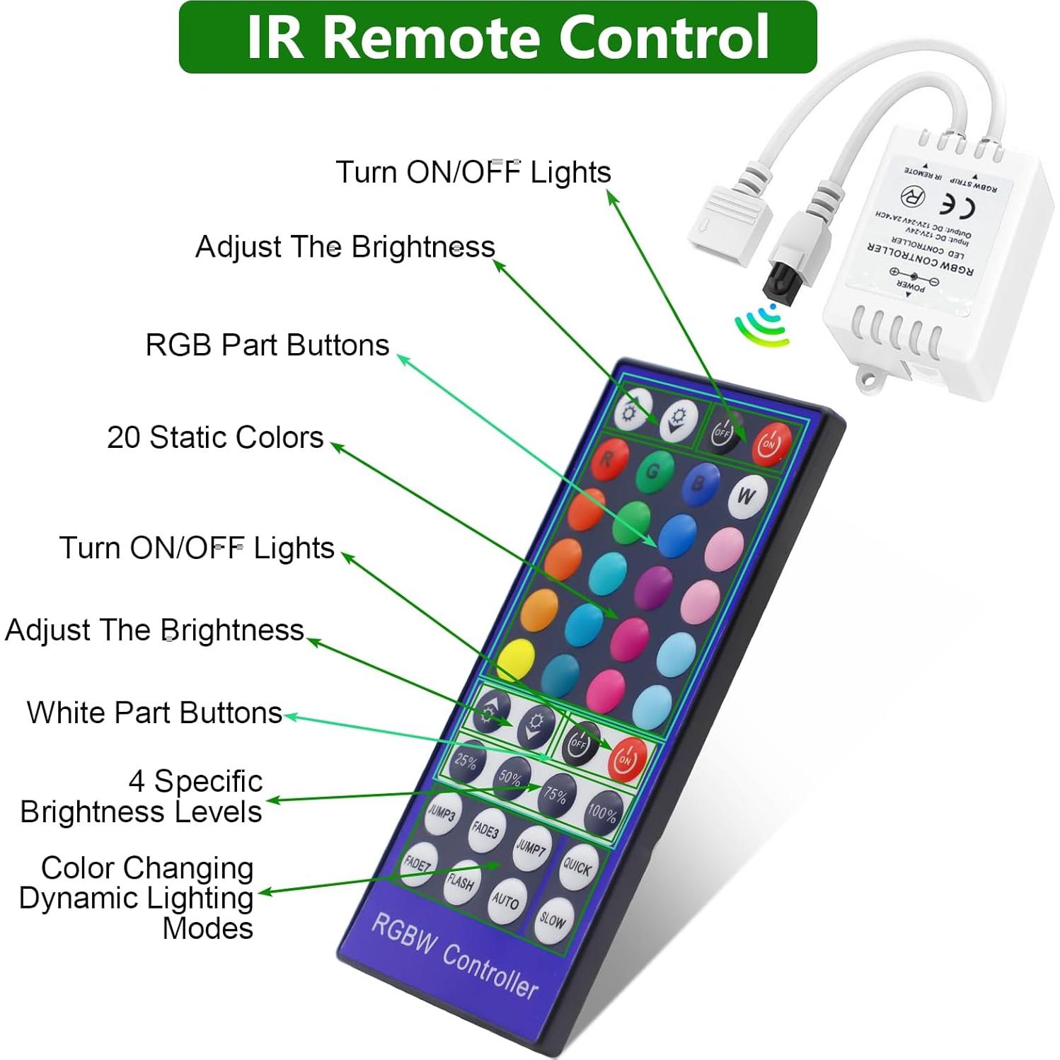 Luces LED Puck AIBOO RGBW con Control Remoto - Paquete de 8