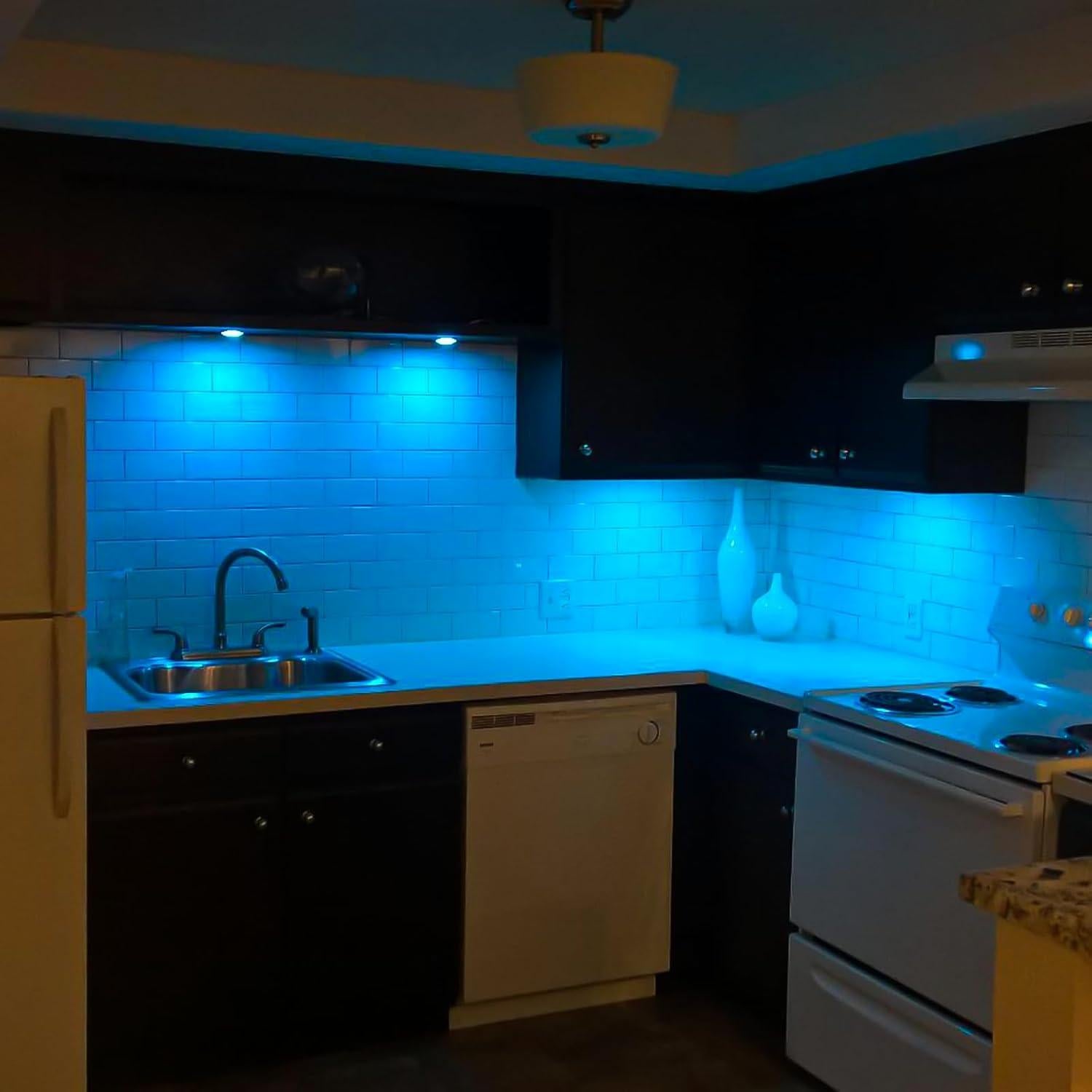 Luces LED Puck AIBOO RGBW con Control Remoto - Paquete de 8