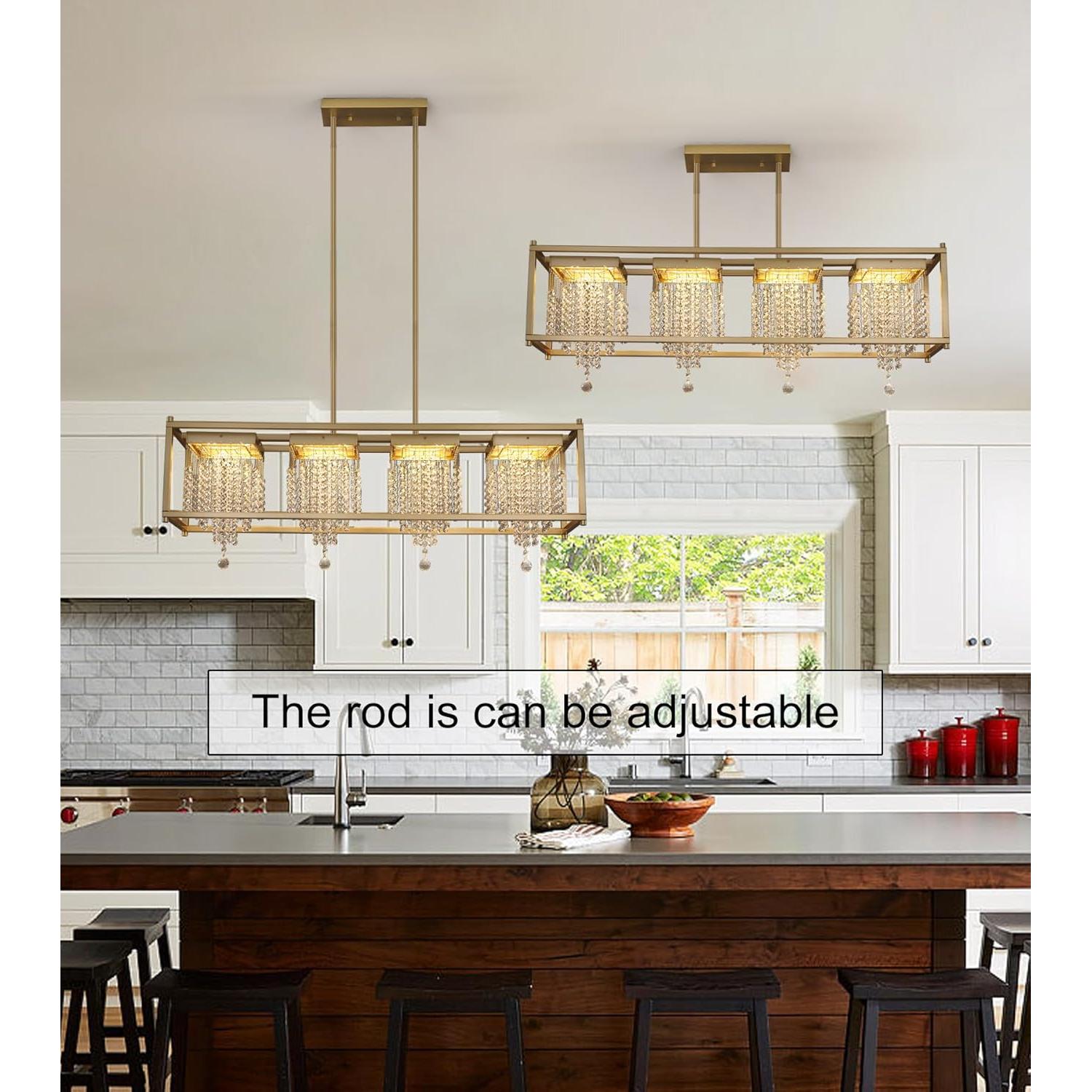 Lámpara LED Araña Cristal K9 RGB 4 Luces Latón Envejecido