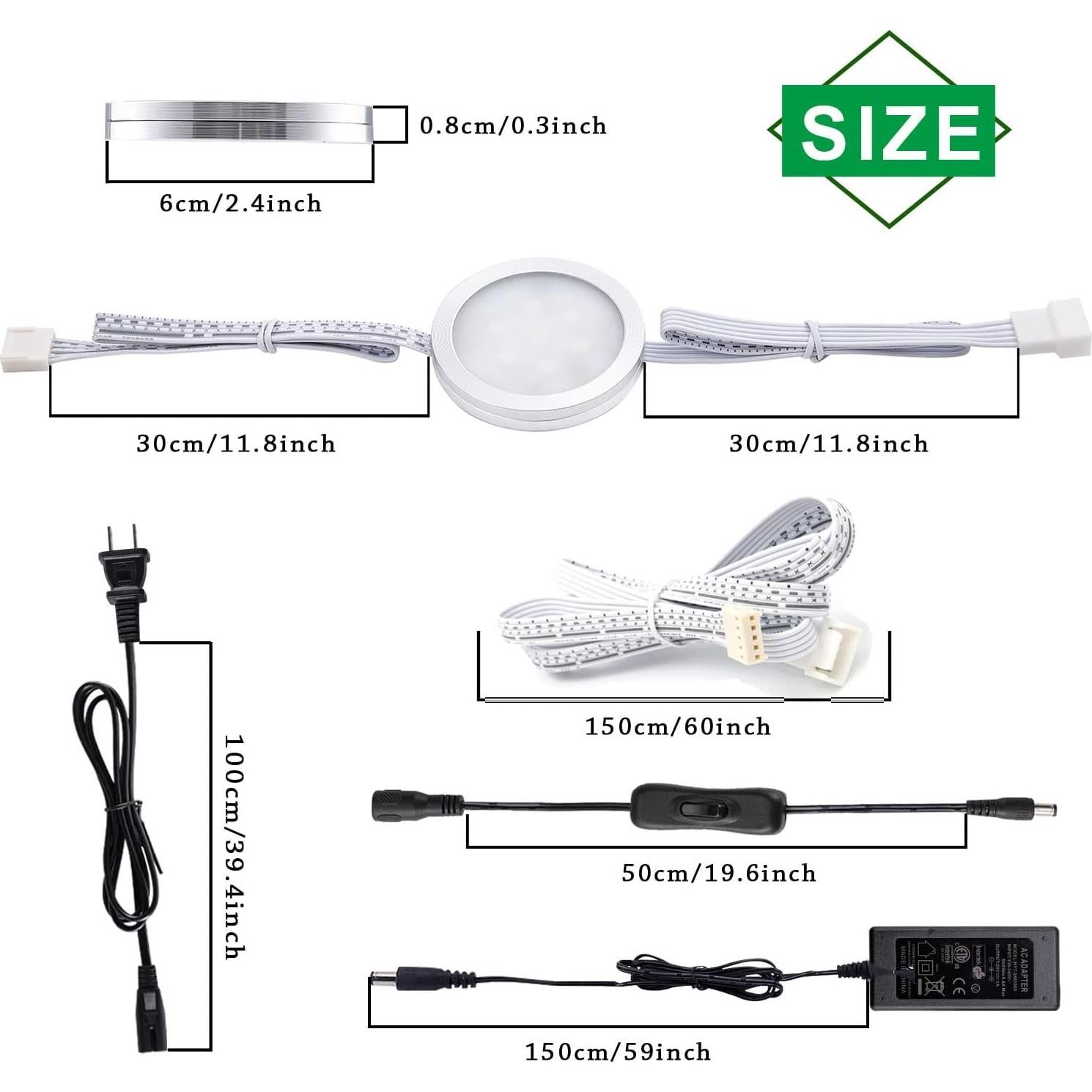 Kit de 10 Luces LED RGBWW AIBOO para Gabinete 24V