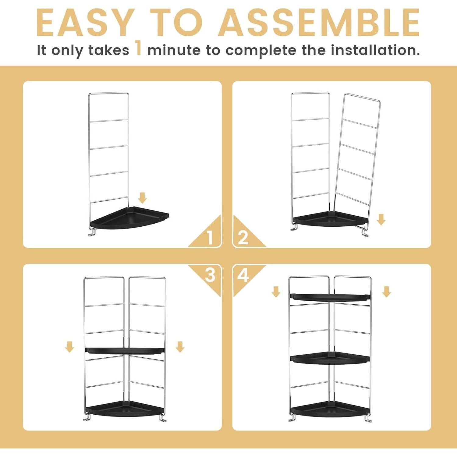 Organizador de baño de esquina 3 niveles JANUS LiANG 26.9 cm