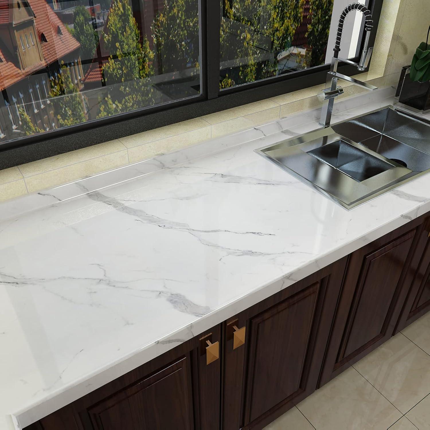 Papel Contacto Autoadhesivo Mármol Blanco Holomey 121.92x500.58 cm