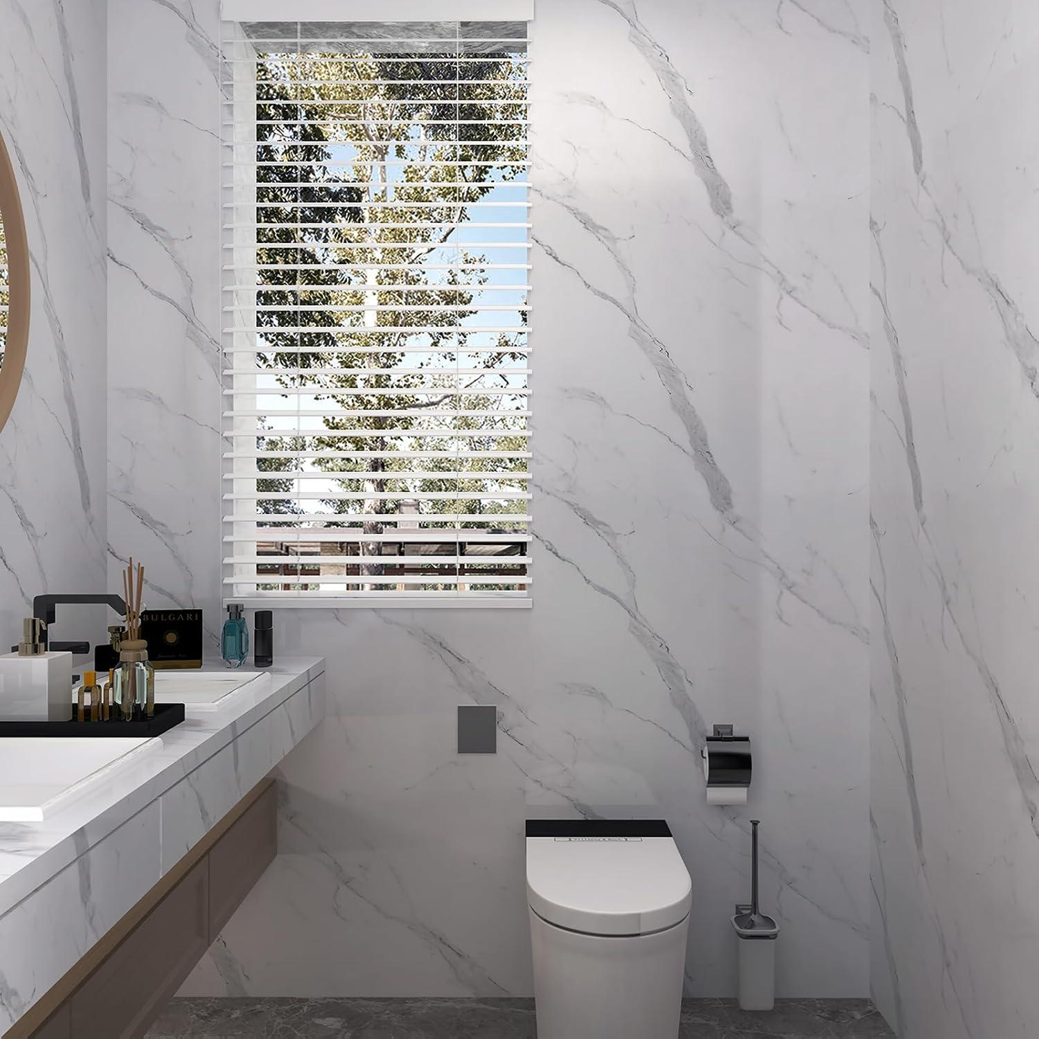 Papel Contacto Autoadhesivo Mármol Blanco Holomey 121.92x500.58 cm