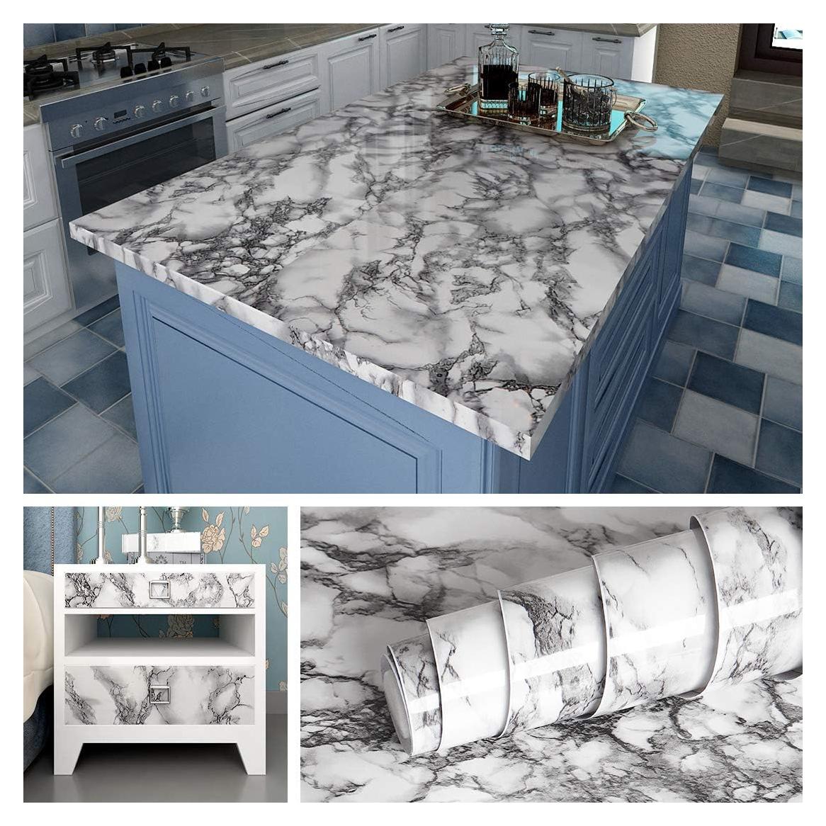 Papel Tapiz Autoadhesivo Livelynine Mármol Gris 2.01 m²