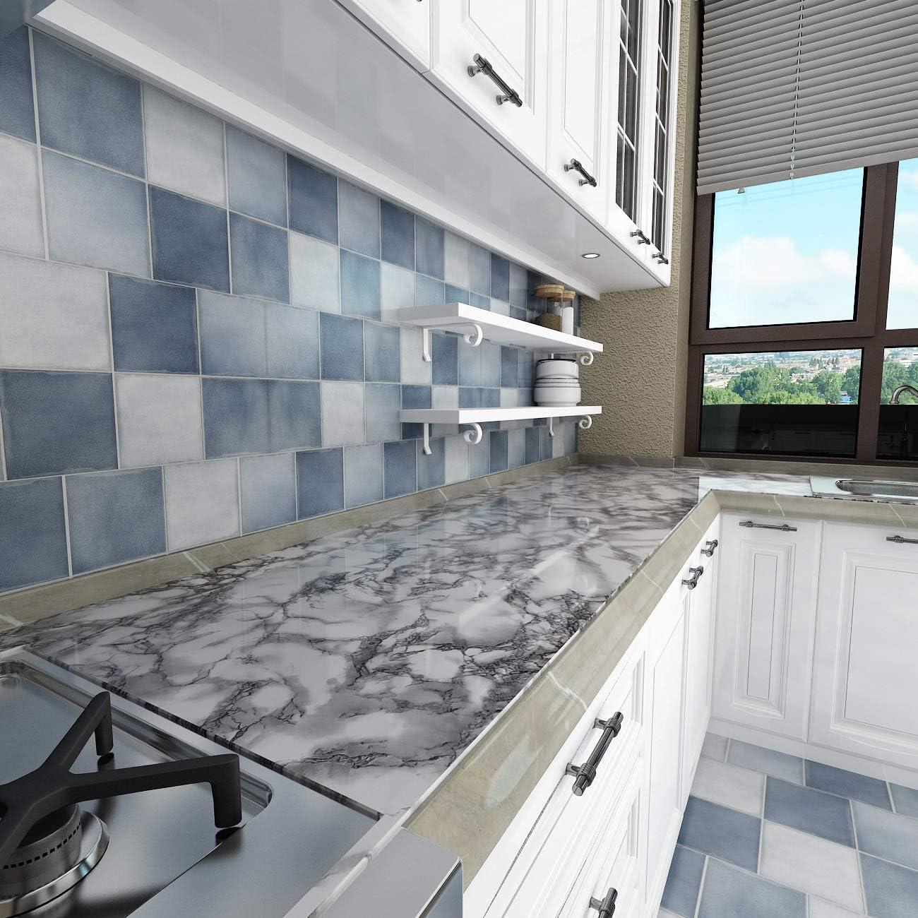 Papel Tapiz Autoadhesivo Livelynine Mármol Gris 2.01 m²