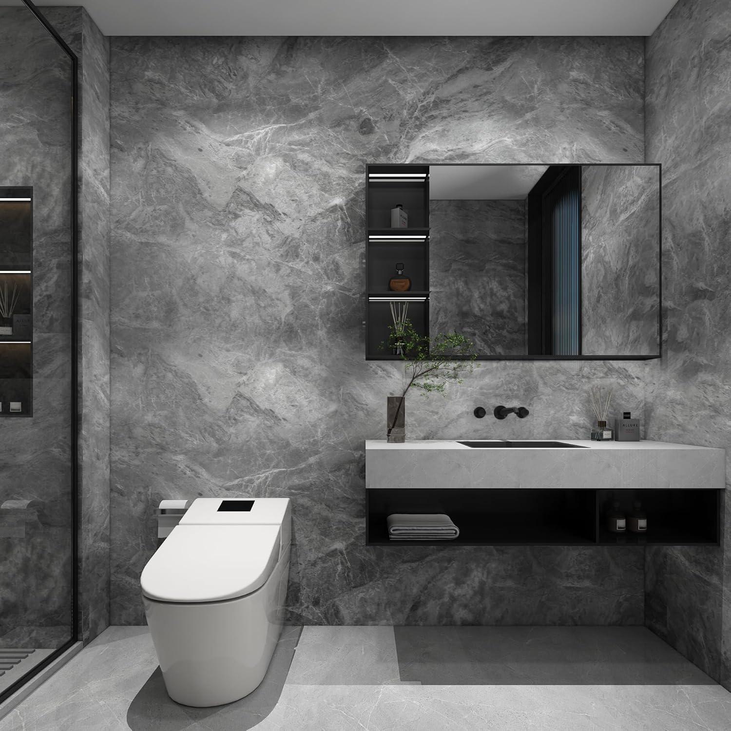 Papel Contacto Autoadhesivo TOTIO Mármol Gris 40x500 cm Mate