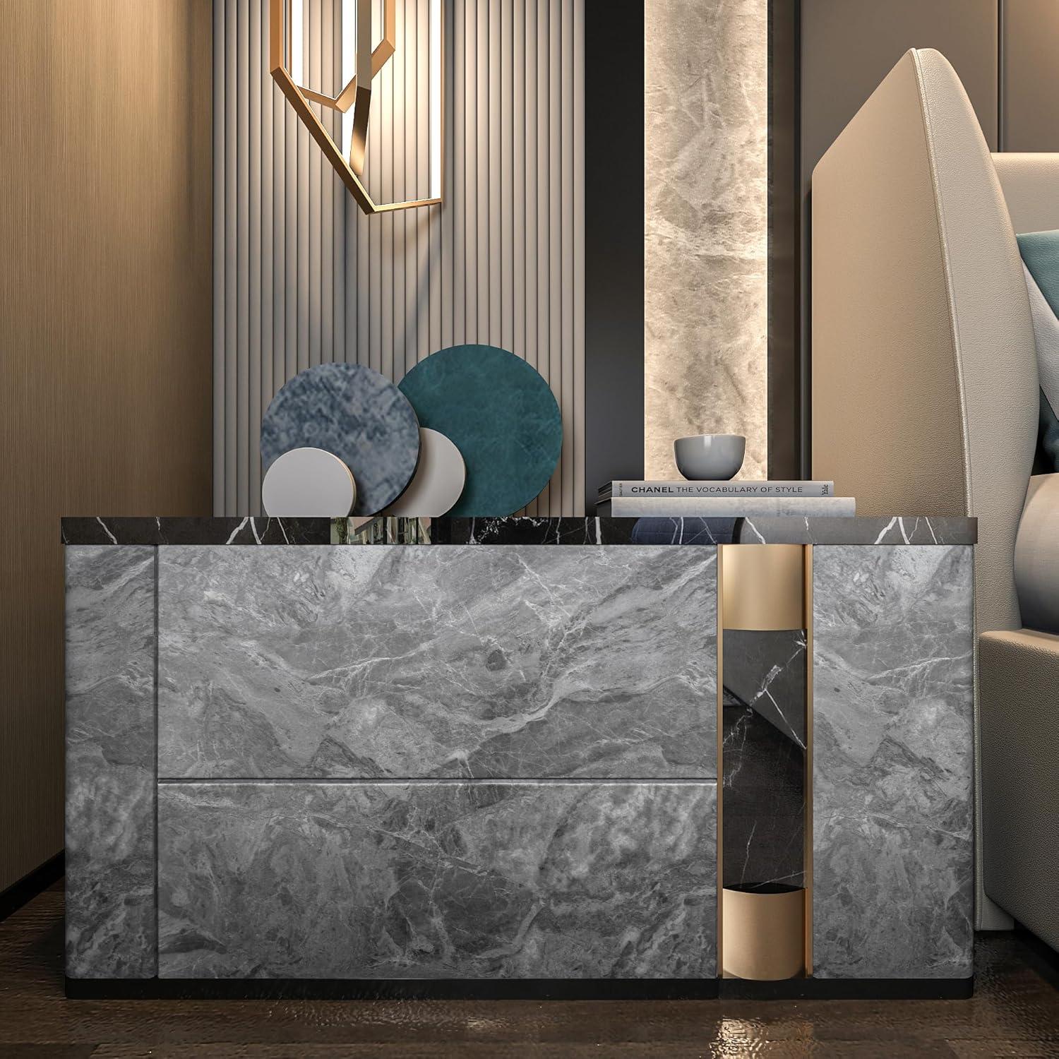 Papel Contacto Autoadhesivo TOTIO Mármol Gris 40x500 cm Mate