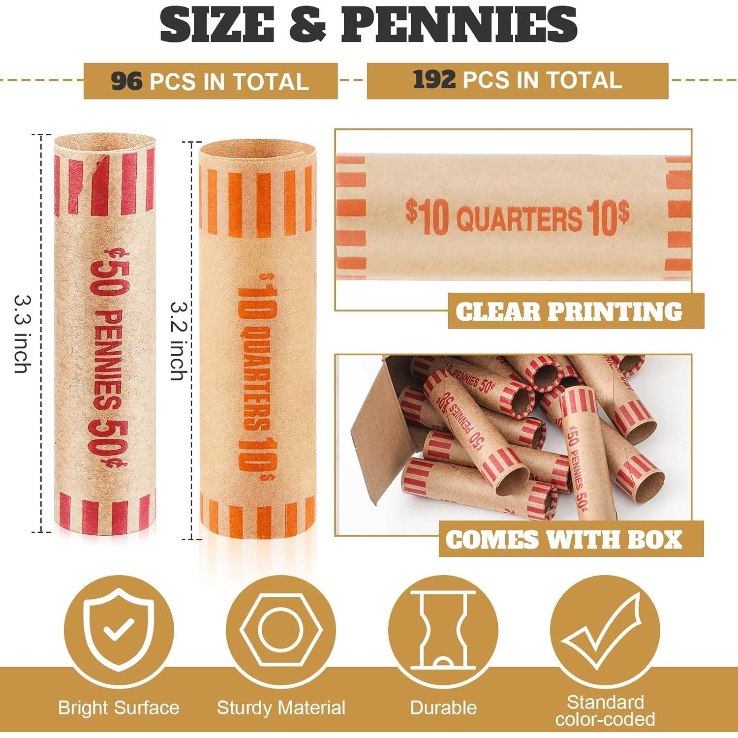 Envolturas de Monedas Outus 192 Piezas Coloridas Preformadas