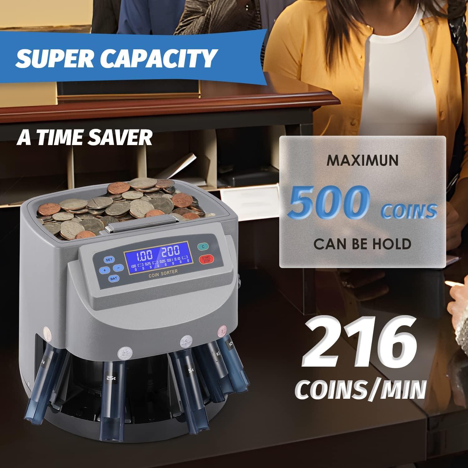 Máquina Contadora de Monedas Frifreego ZCQ-13, 250 monedas/min