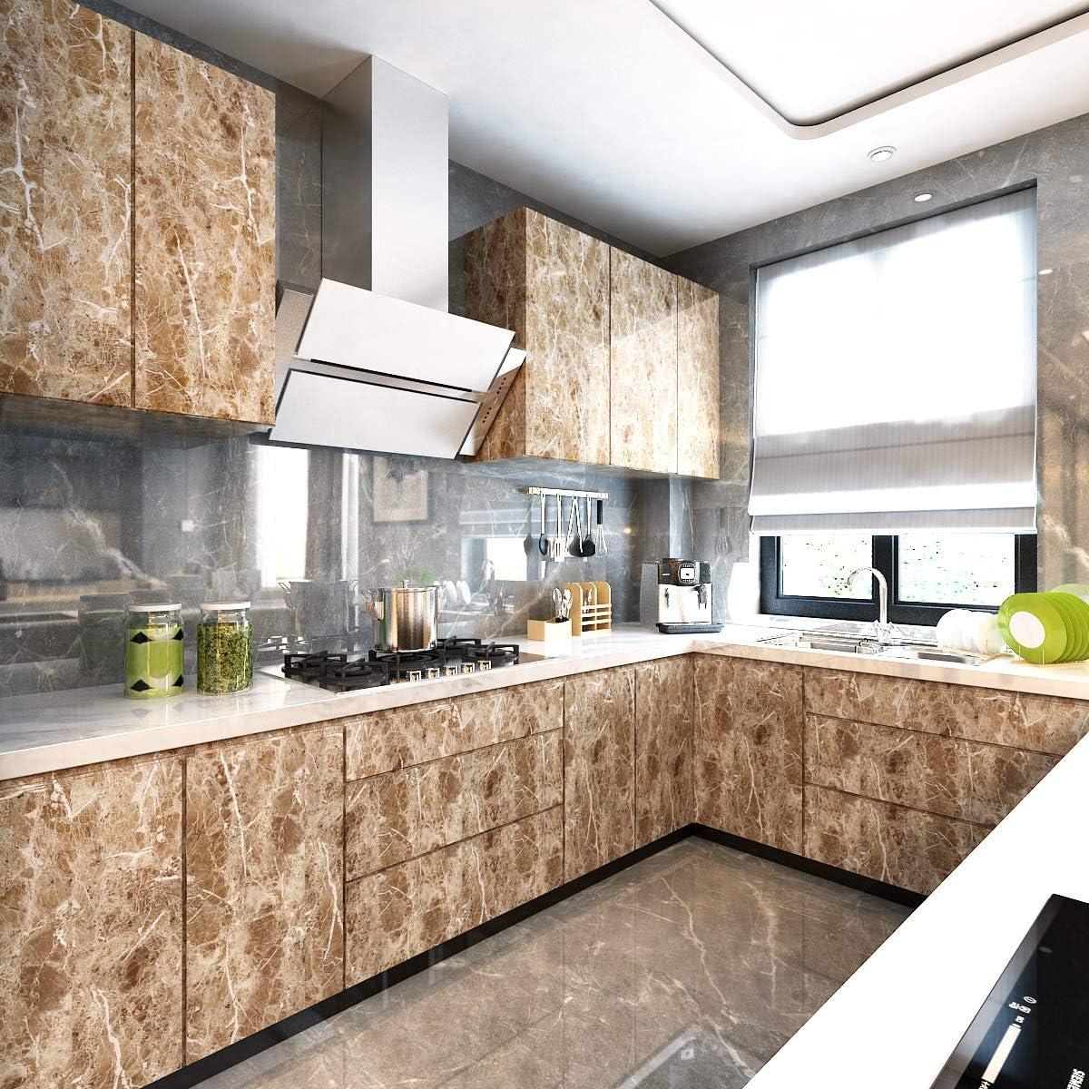 Papel Contacto Impermeable Livelynine 91.44x500.18cm Mármol Café