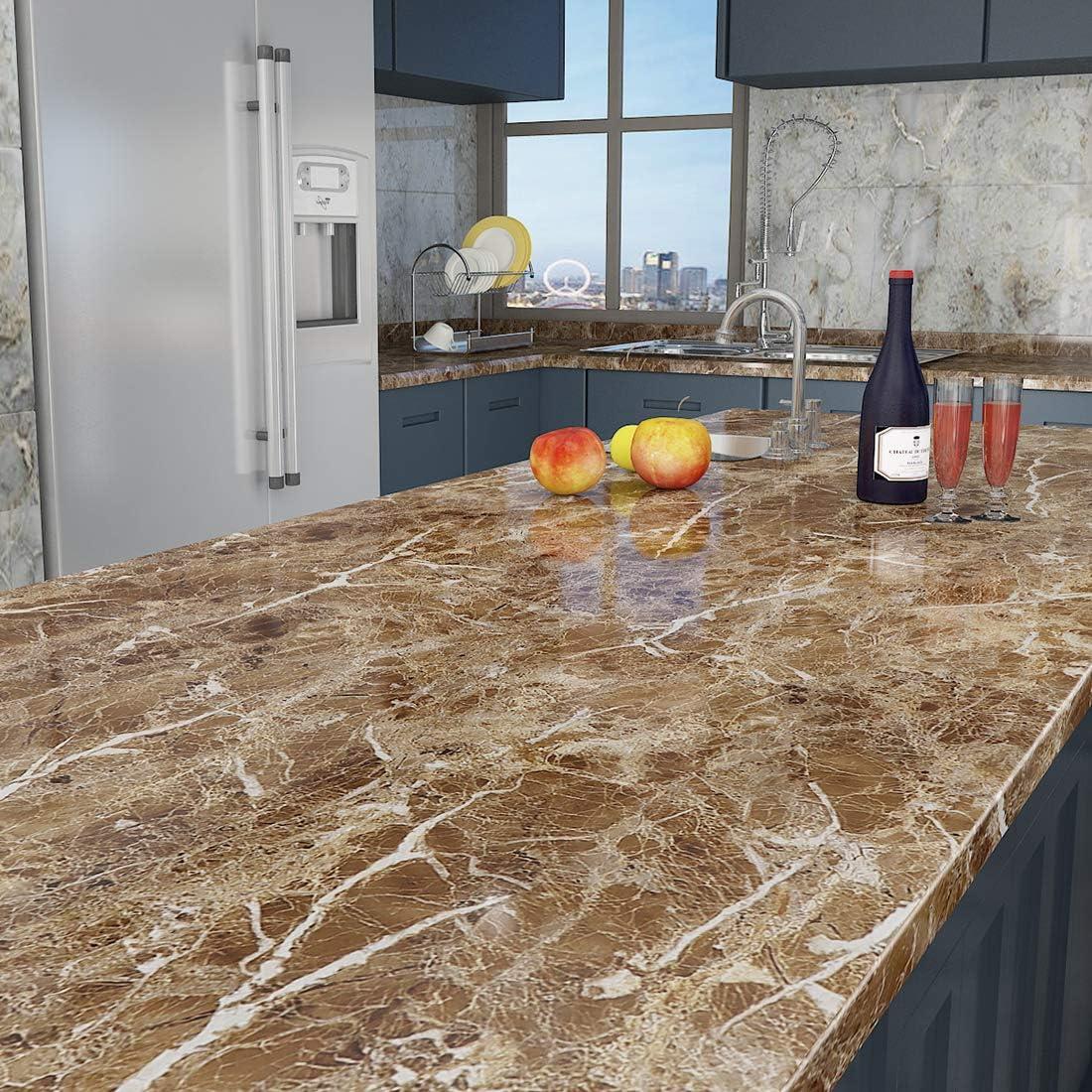 Papel Contacto Impermeable Livelynine 91.44x500.18cm Mármol Café