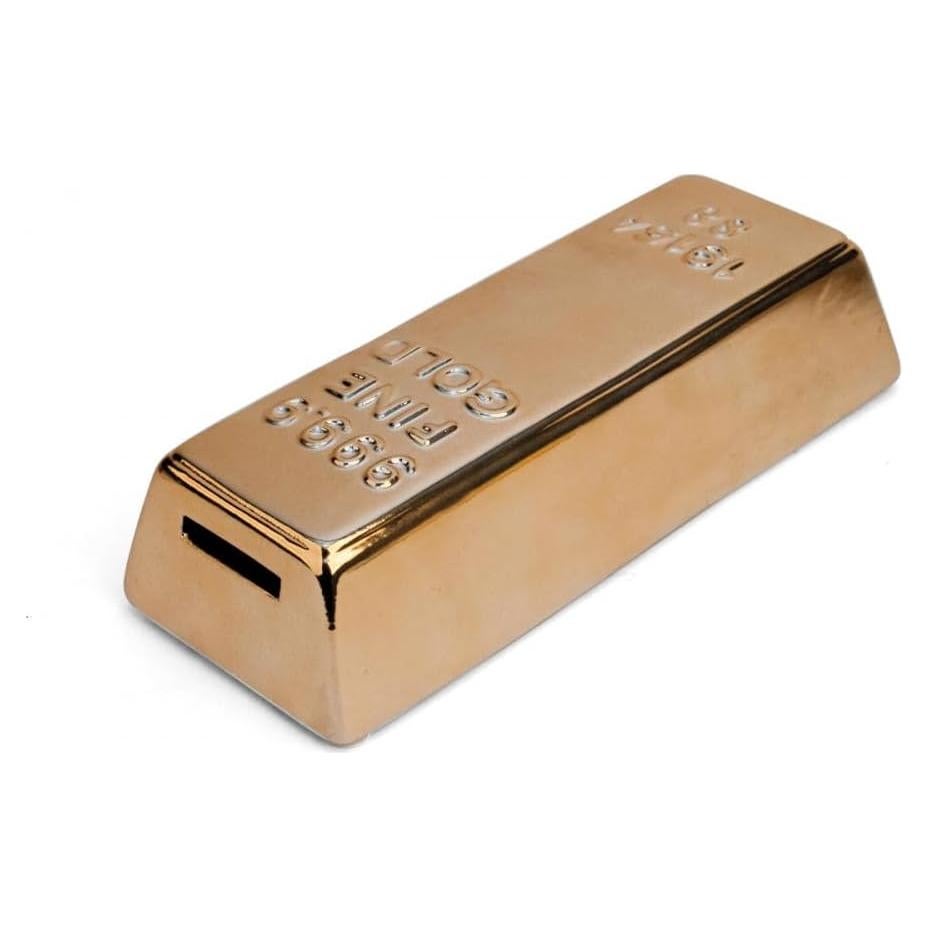 Banco de Monedas Kikkerland Barra de Oro Cerámica 19.7cm