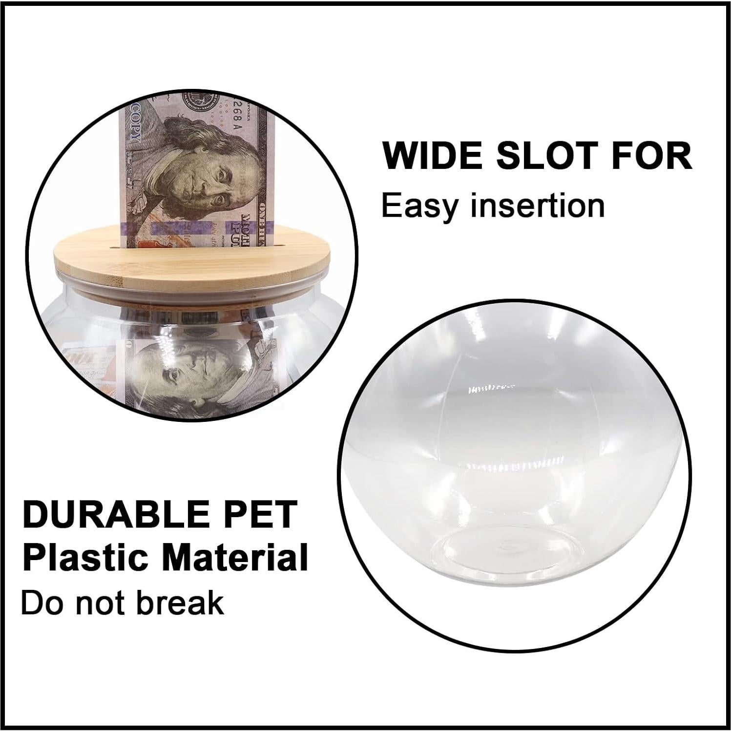 Tarro de Monedas Claro Yamahiko 3/4 Galón con Tapa Ranurada