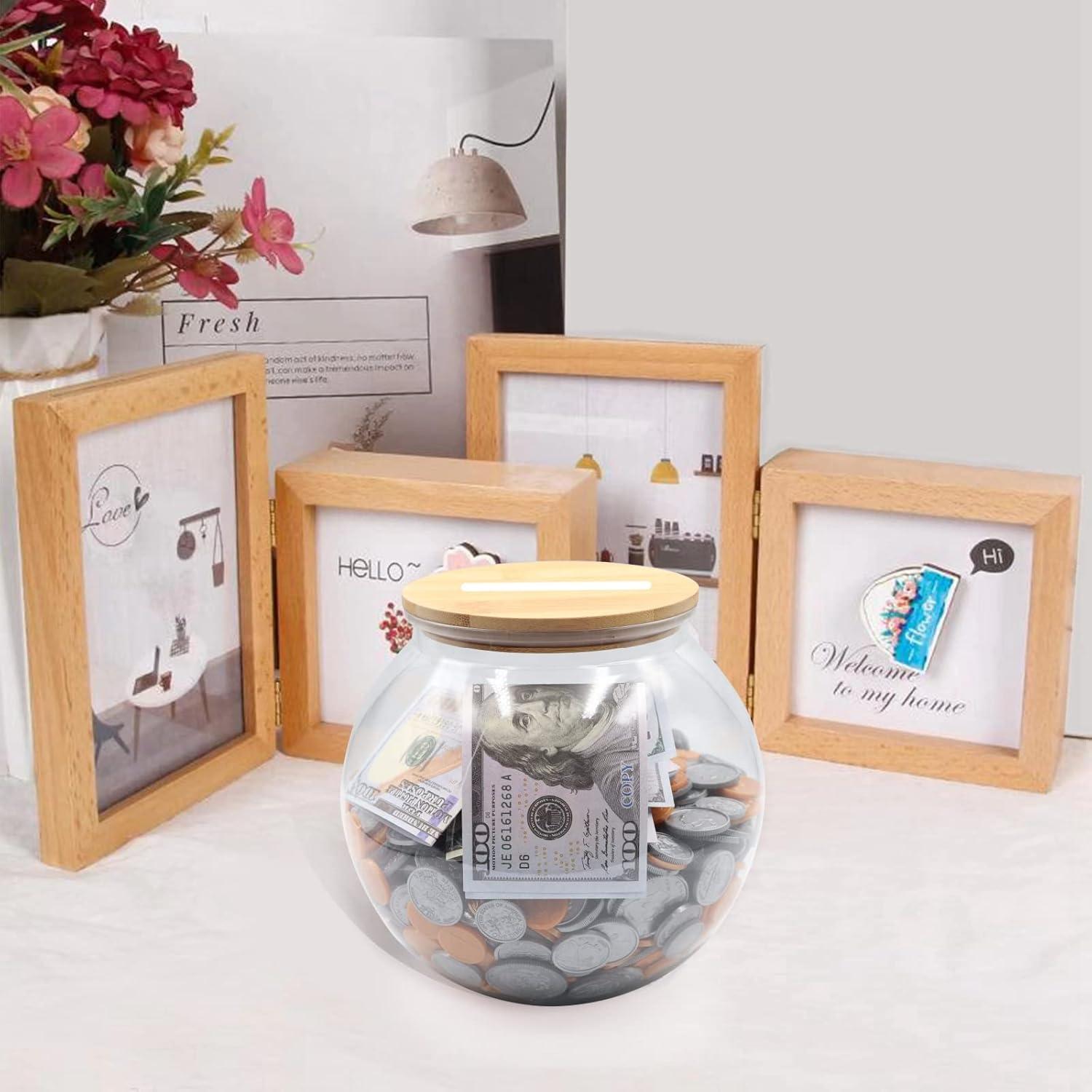 Tarro de Monedas Claro Yamahiko 3/4 Galón con Tapa Ranurada