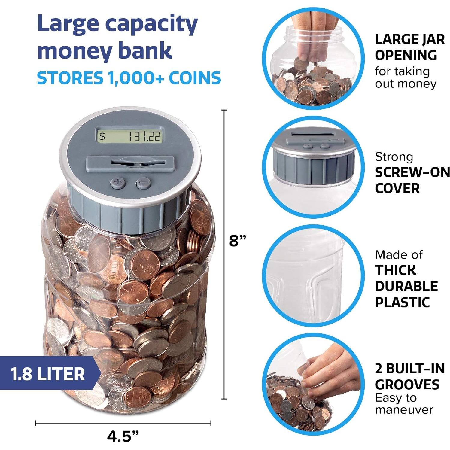 Hucha Digital de Conteo de Monedas M&R con Pantalla LCD