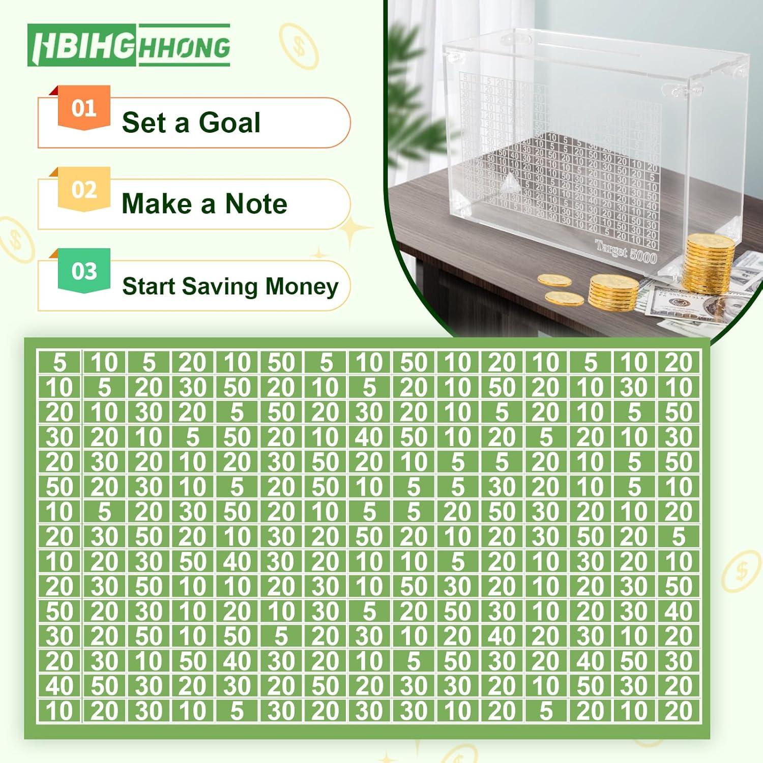 Bote de Ahorro Acrílico Transparente 0.55 kg con Contador