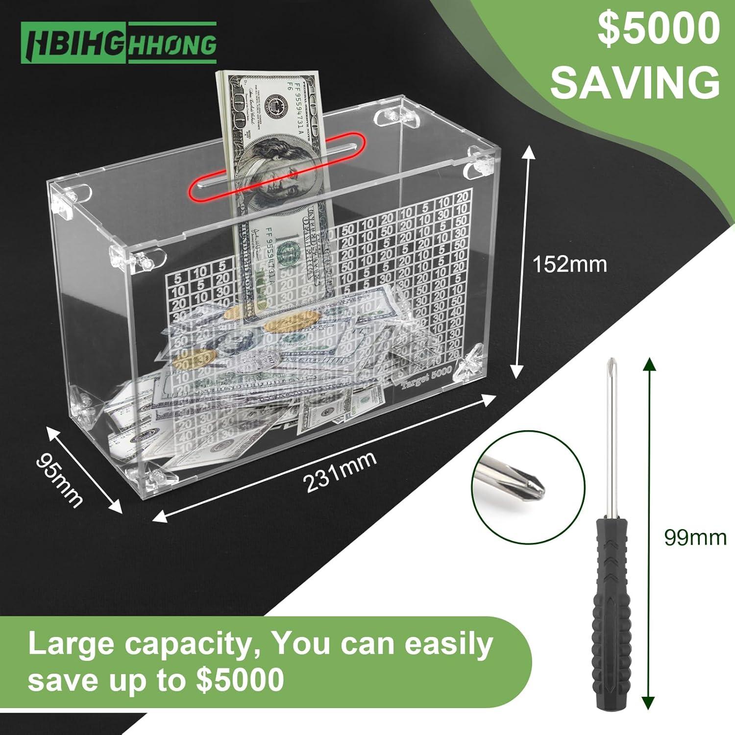 Bote de Ahorro Acrílico Transparente 0.55 kg con Contador