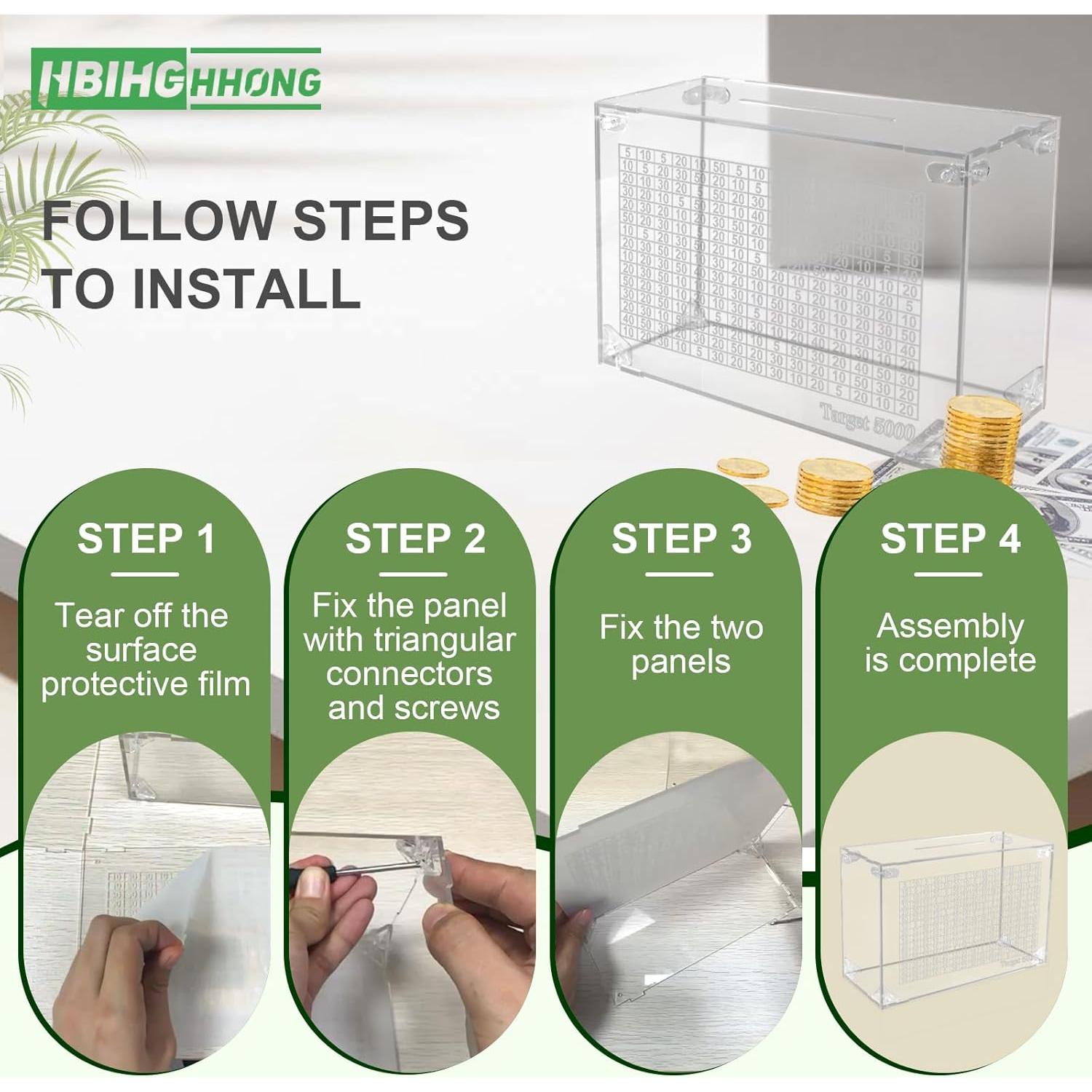 Bote de Ahorro Acrílico Transparente 0.55 kg con Contador