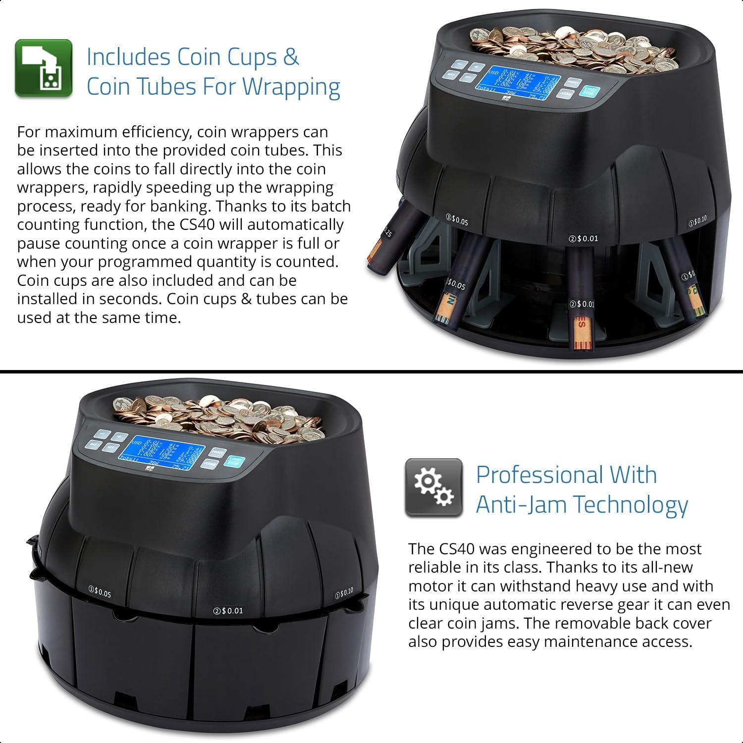 Contador y Clasificador de Monedas ZZap CS40 - 2300 monedas/minuto