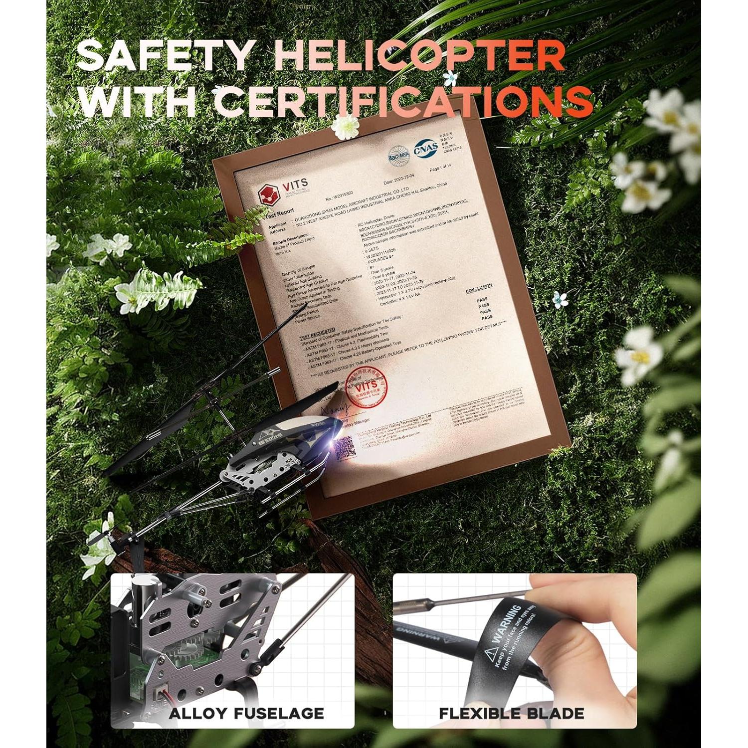 Helicóptero RC SYMA S107H con 2 Baterías y Estabilizador