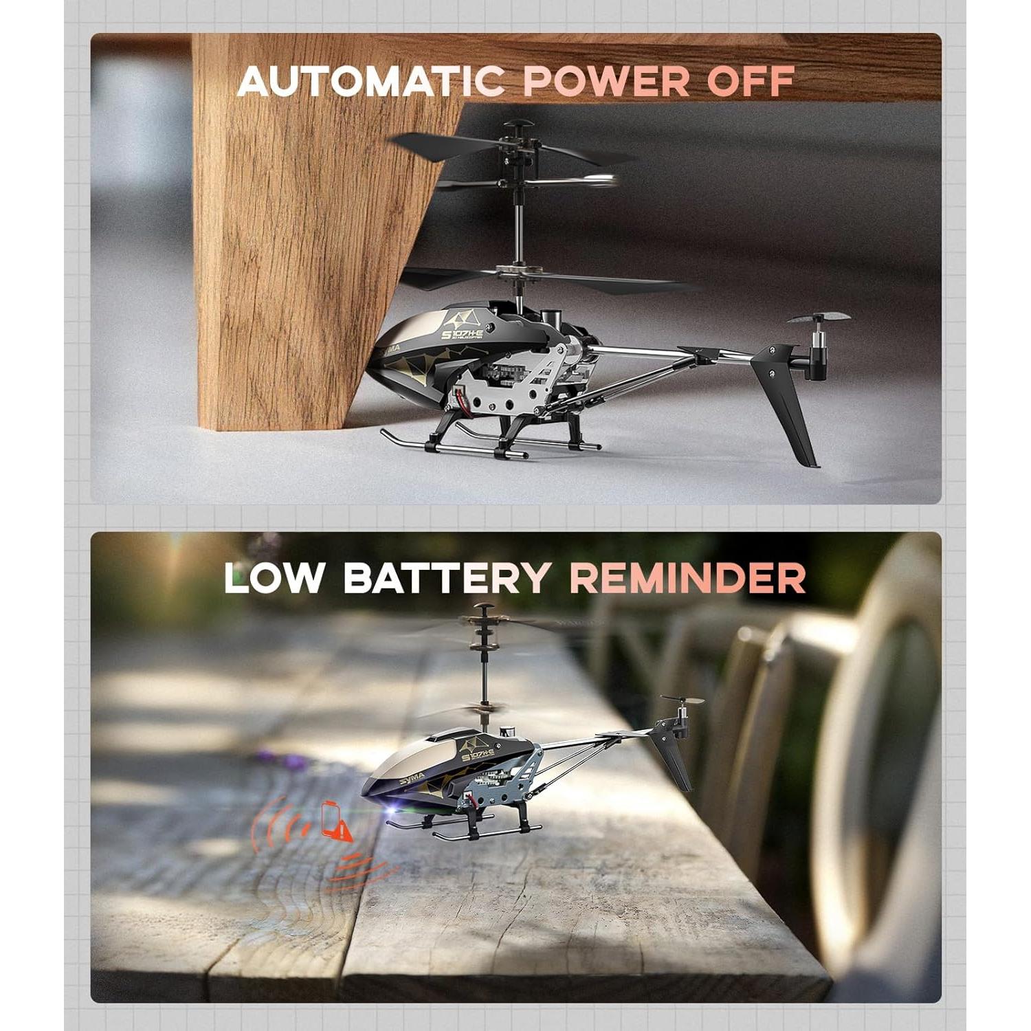 Helicóptero RC SYMA S107H con 2 Baterías y Estabilizador