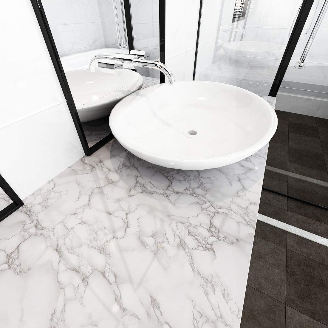 Papel Tapiz Autoadhesivo LACHEERY Mármol Blanco Gris 2.47 m²