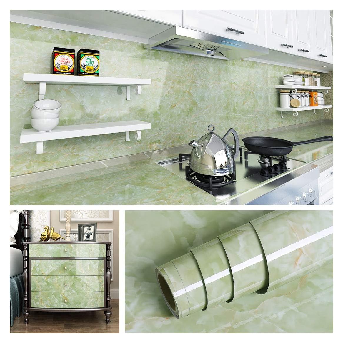 Papel Contact Livelynine Mármoles Verde 0.8 m² Autoadhesivo