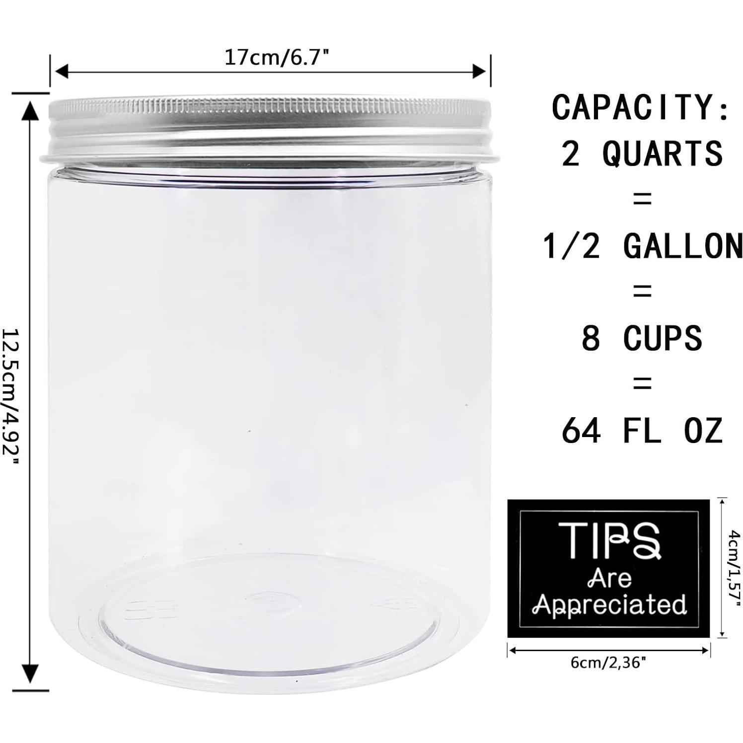 Tarro de Ahorro Grande Mczxon 2-Pack Plástico Transparente