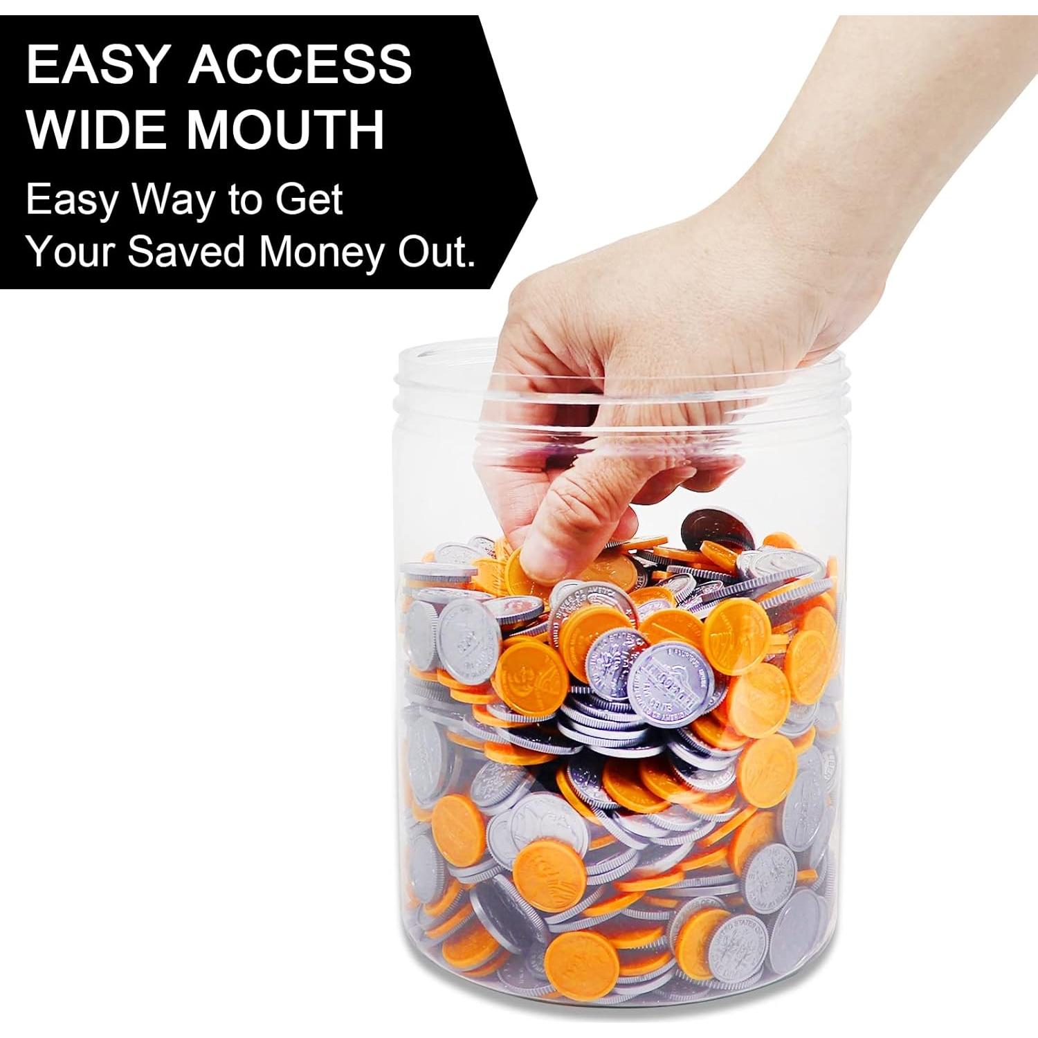 Tarro de Ahorro Grande Mczxon 2-Pack Plástico Transparente