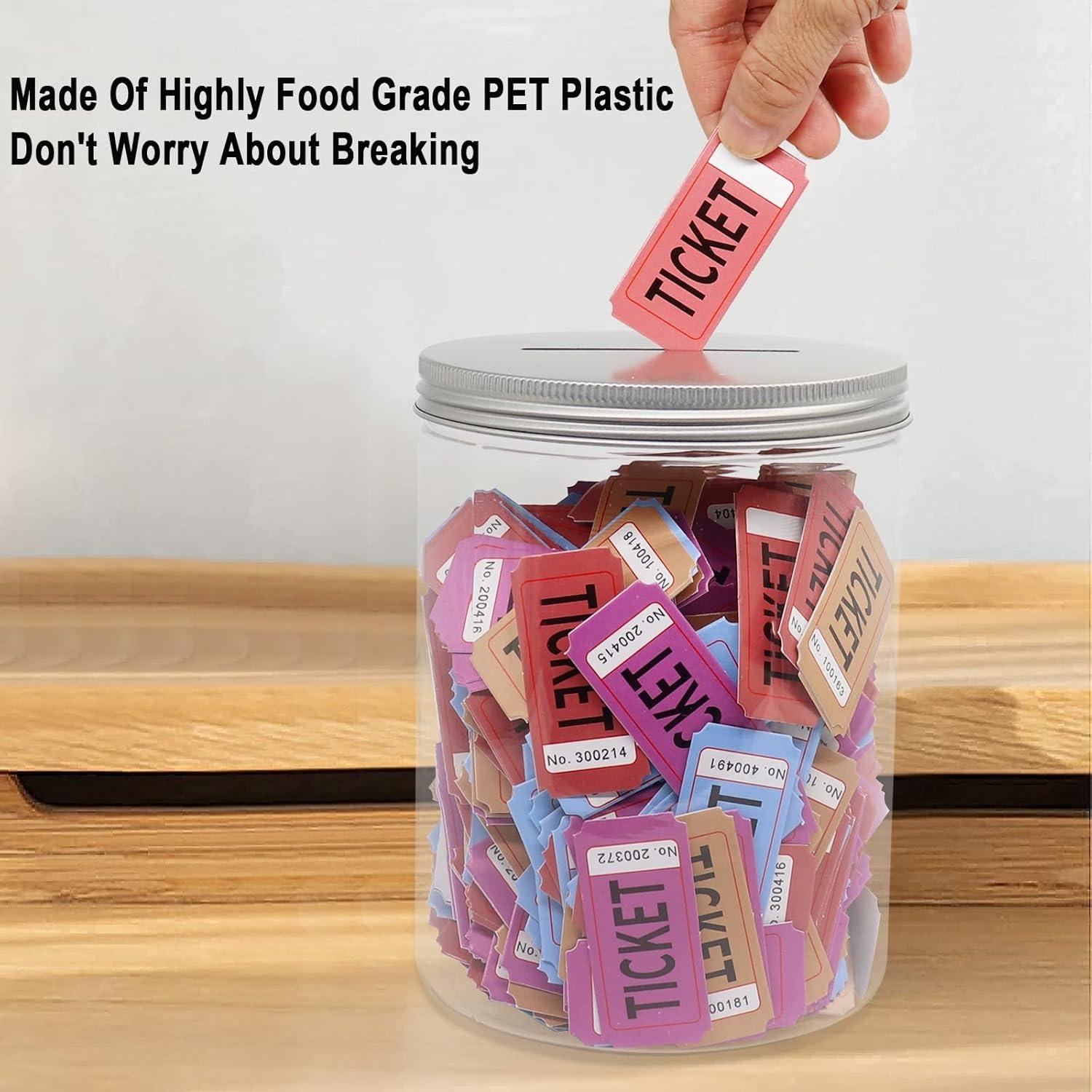 Tarro de Ahorro Grande Mczxon 2-Pack Plástico Transparente