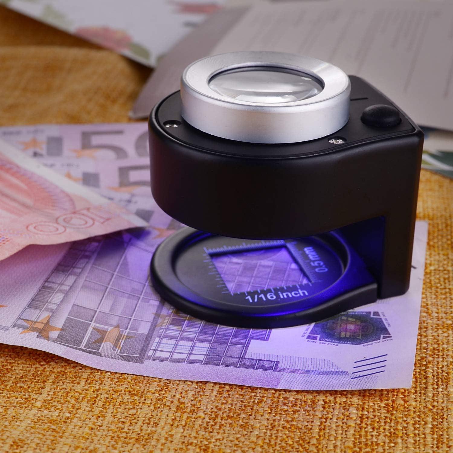 Lupa 30X Amoper con 6 luces LED y estuche negro